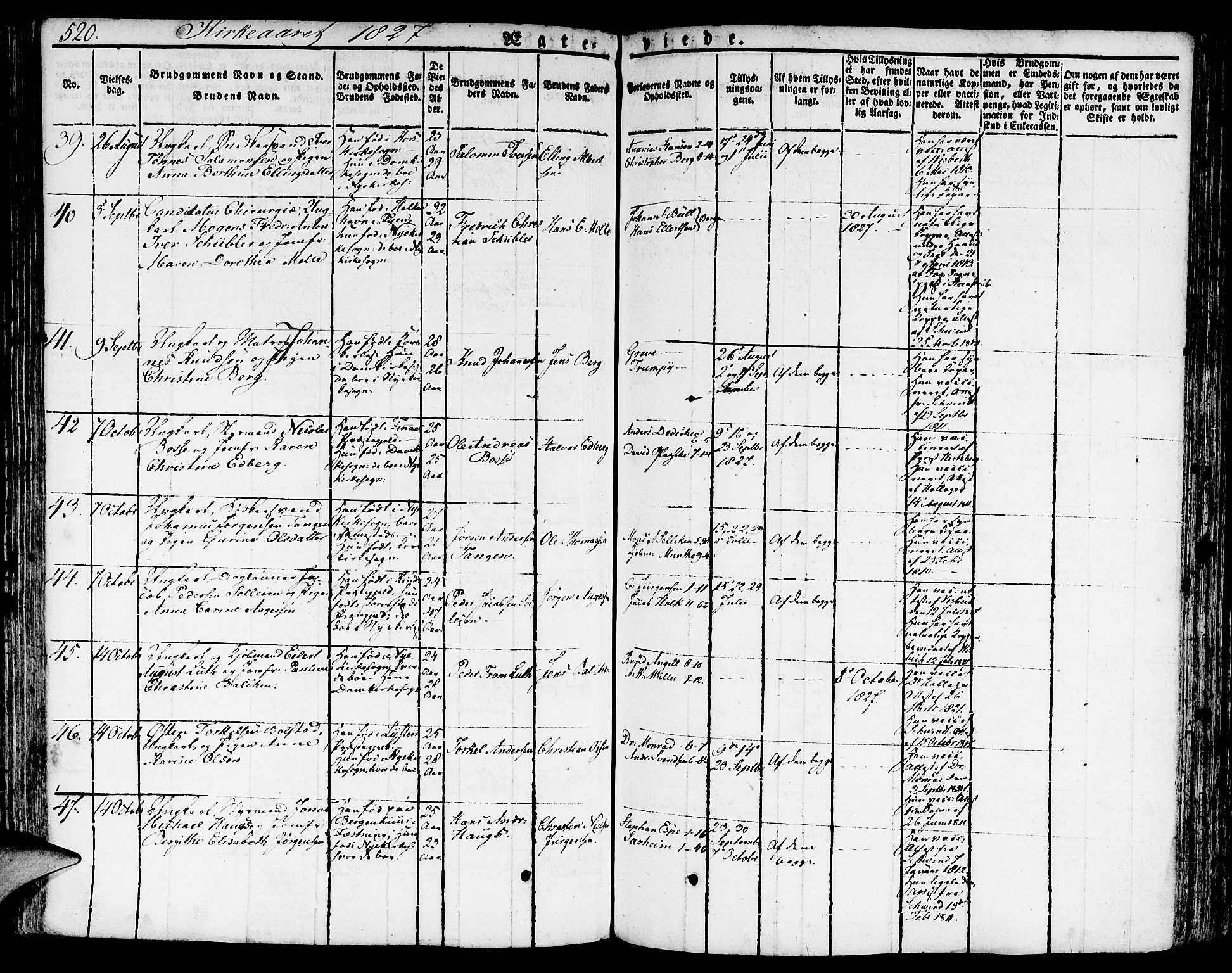 Nykirken Sokneprestembete, AV/SAB-A-77101/H/Hab: Parish register (copy) no. A 5II, 1821-1843, p. 520