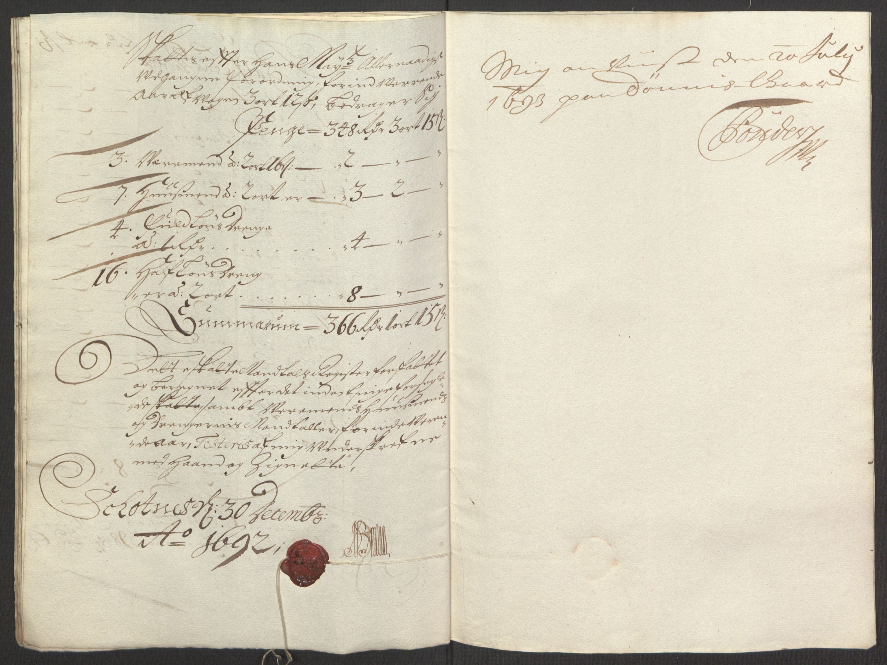 Rentekammeret inntil 1814, Reviderte regnskaper, Fogderegnskap, AV/RA-EA-4092/R67/L4675: Fogderegnskap Vesterålen, Andenes og Lofoten, 1691-1693, p. 165