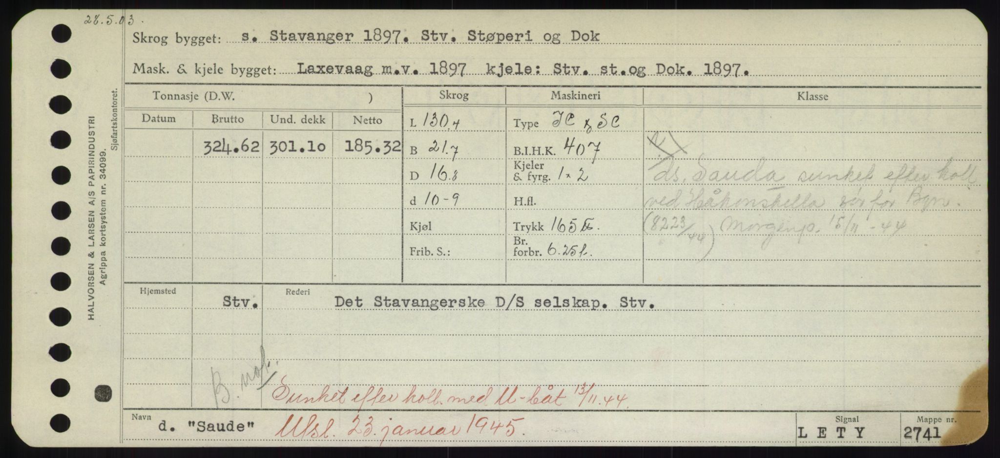 Sjøfartsdirektoratet med forløpere, Skipsmålingen, RA/S-1627/H/Hd/L0032: Fartøy, San-Seve, p. 219