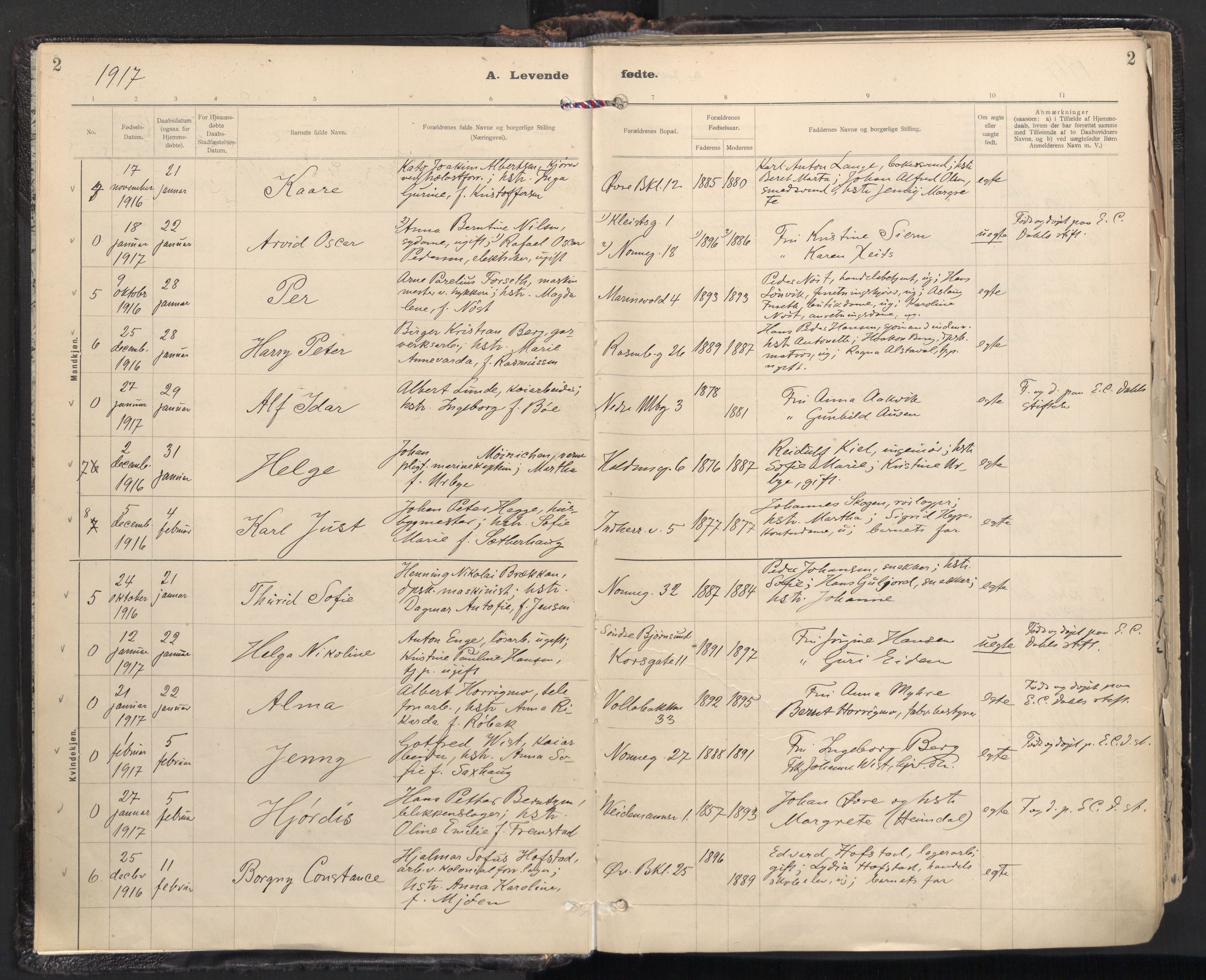 Ministerialprotokoller, klokkerbøker og fødselsregistre - Sør-Trøndelag, SAT/A-1456/604/L0205: Parish register (official) no. 604A25, 1917-1932, p. 2