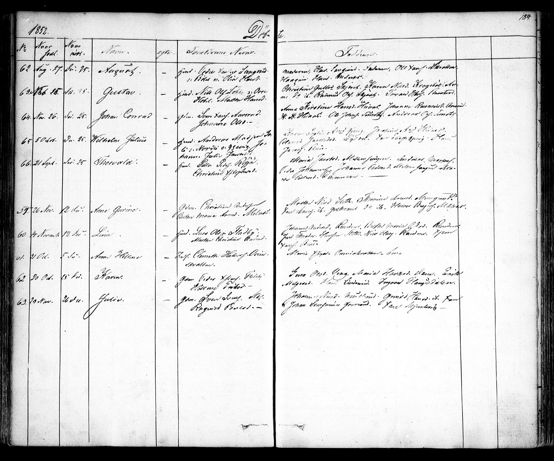 Enebakk prestekontor Kirkebøker, AV/SAO-A-10171c/F/Fa/L0009: Parish register (official) no. I 9, 1832-1861, p. 184