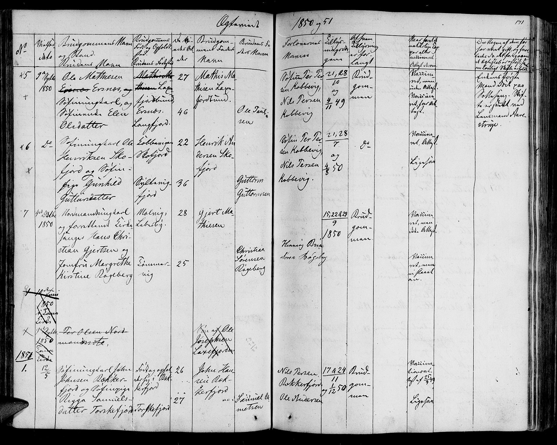 Lebesby sokneprestkontor, SATØ/S-1353/H/Ha/L0003kirke: Parish register (official) no. 3, 1833-1852, p. 171