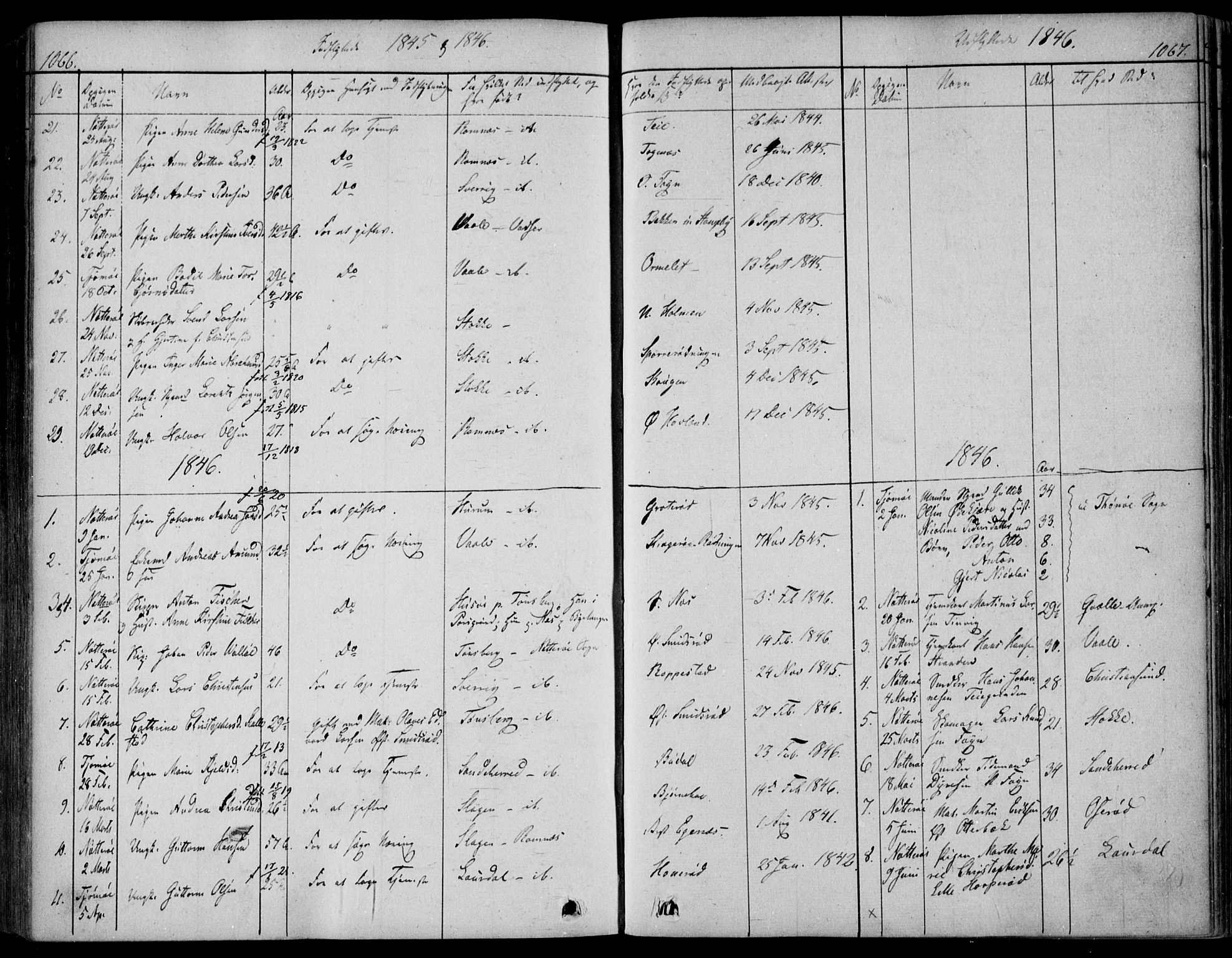 Nøtterøy kirkebøker, AV/SAKO-A-354/F/Fa/L0005: Parish register (official) no. I 5, 1839-1852, p. 1066-1067