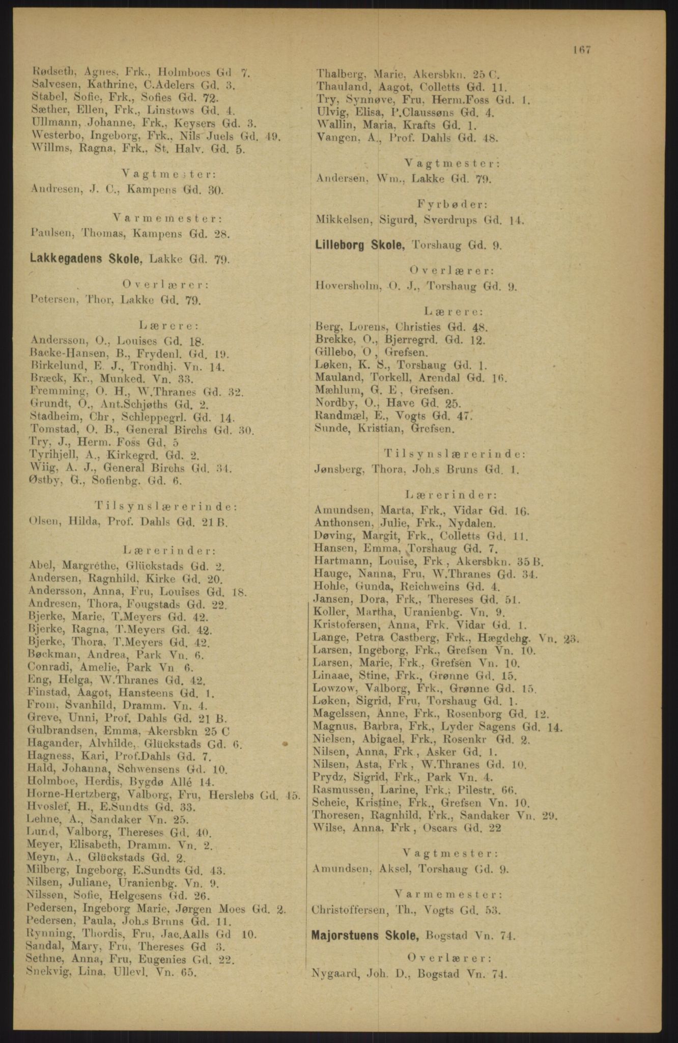 Kristiania/Oslo adressebok, PUBL/-, 1911, p. 167