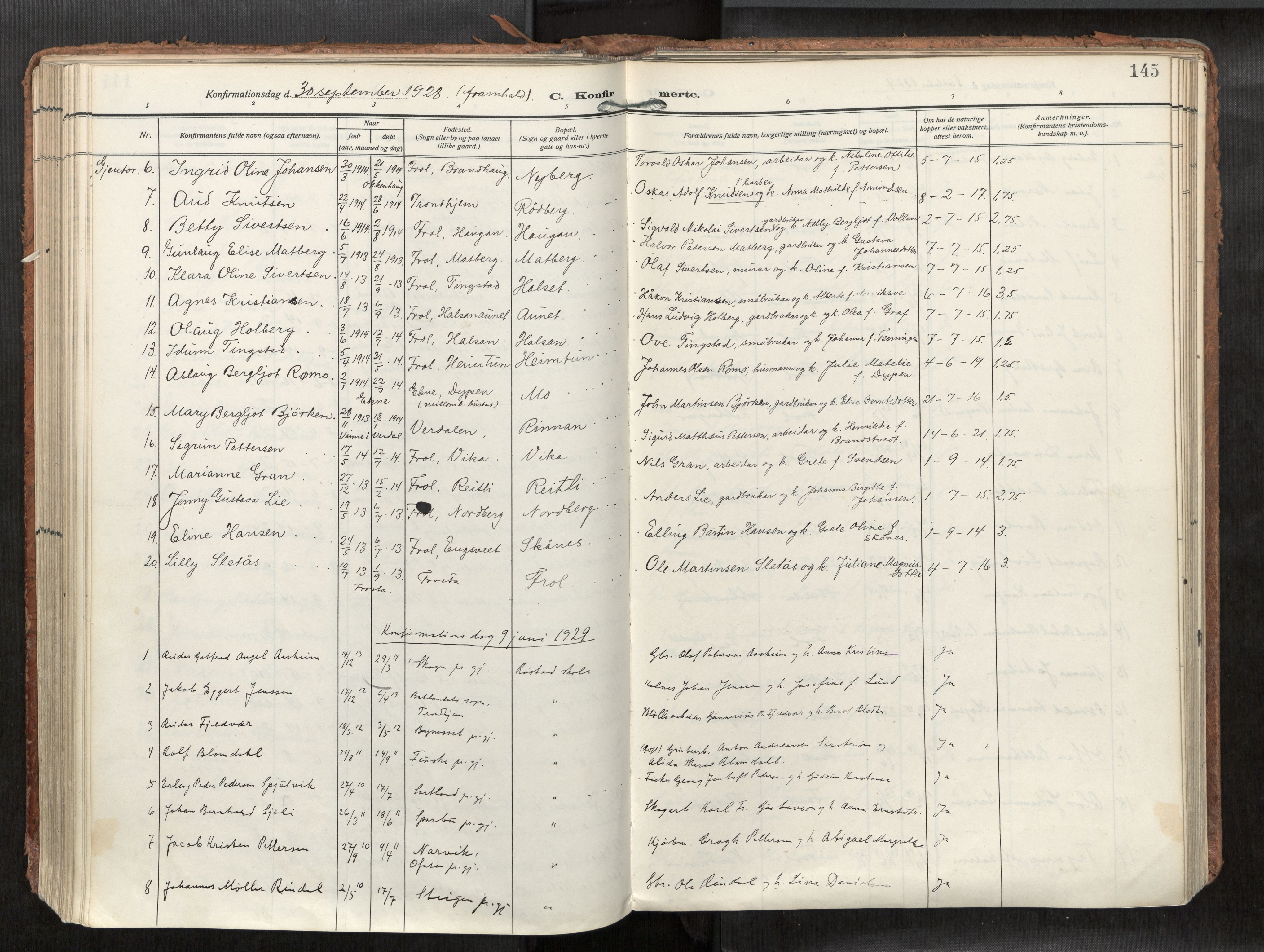 Levanger sokneprestkontor, SAT/A-1301/2/H/Haa/L0002: Parish register (official) no. 2, 1912-1935, p. 145