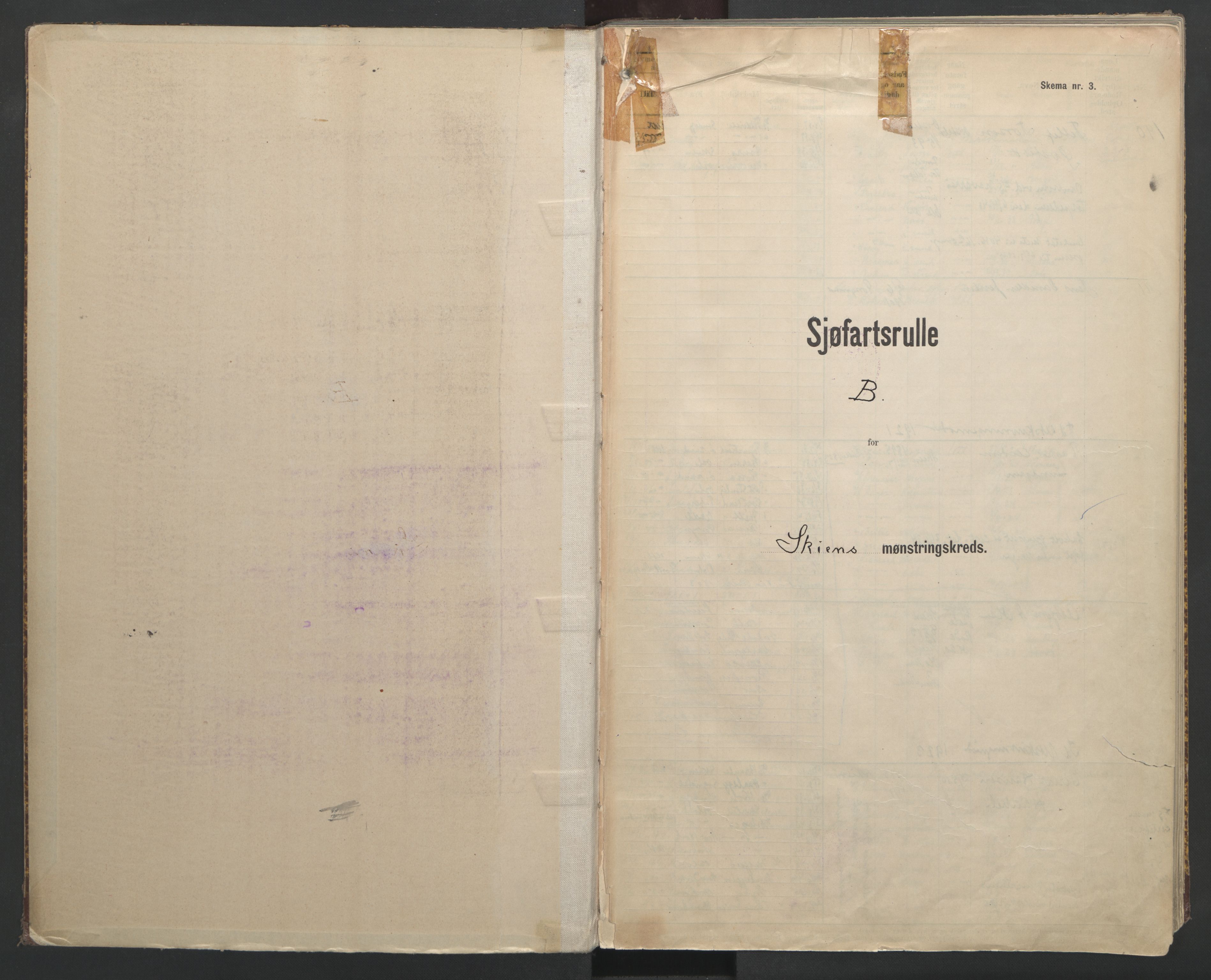Skien innrulleringskontor, SAKO/A-832/F/Fa/L0003: B-rulle, 1919-1935, p. 2