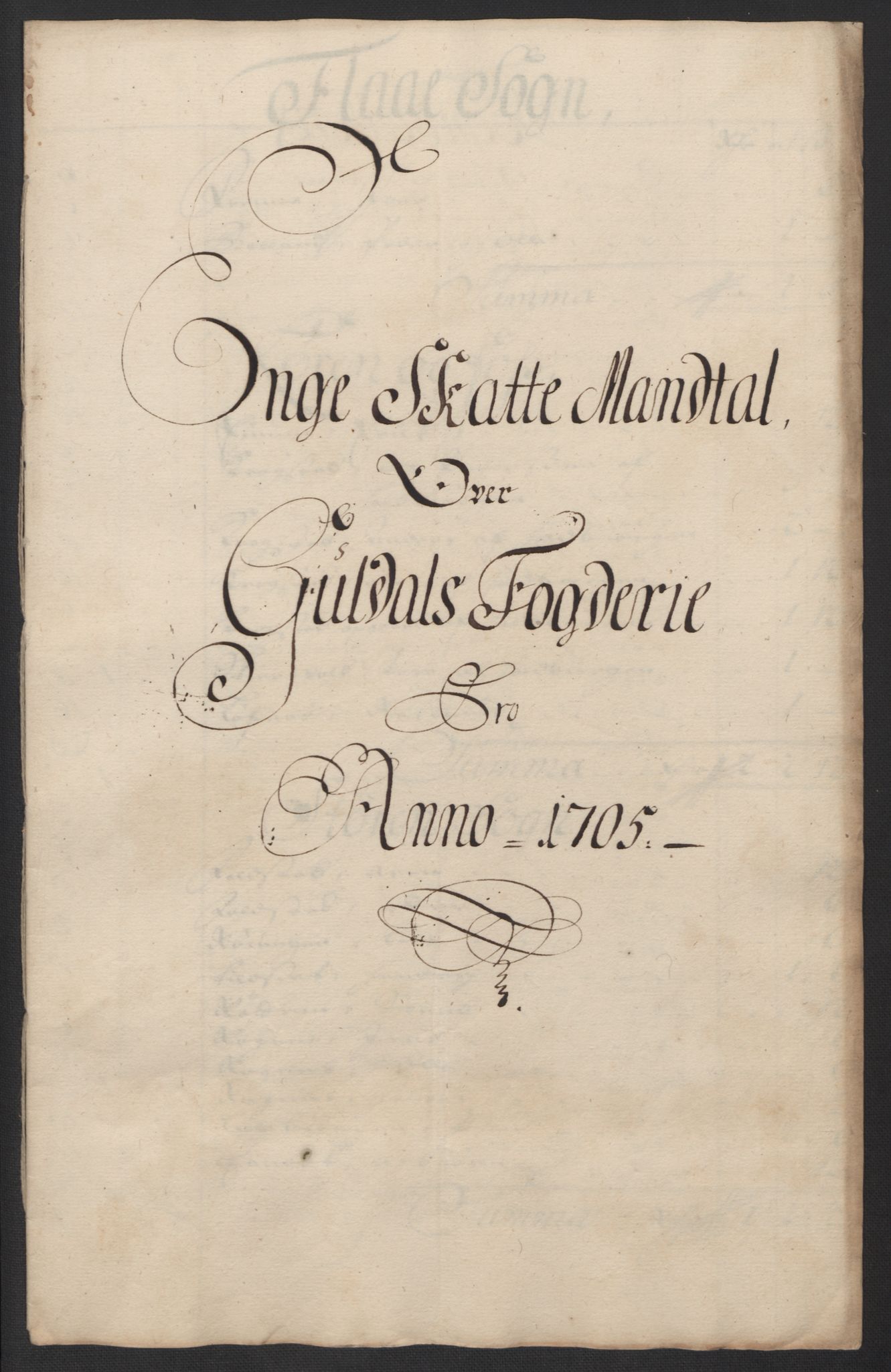 Rentekammeret inntil 1814, Reviderte regnskaper, Fogderegnskap, AV/RA-EA-4092/R60/L3955: Fogderegnskap Orkdal og Gauldal, 1705, p. 353