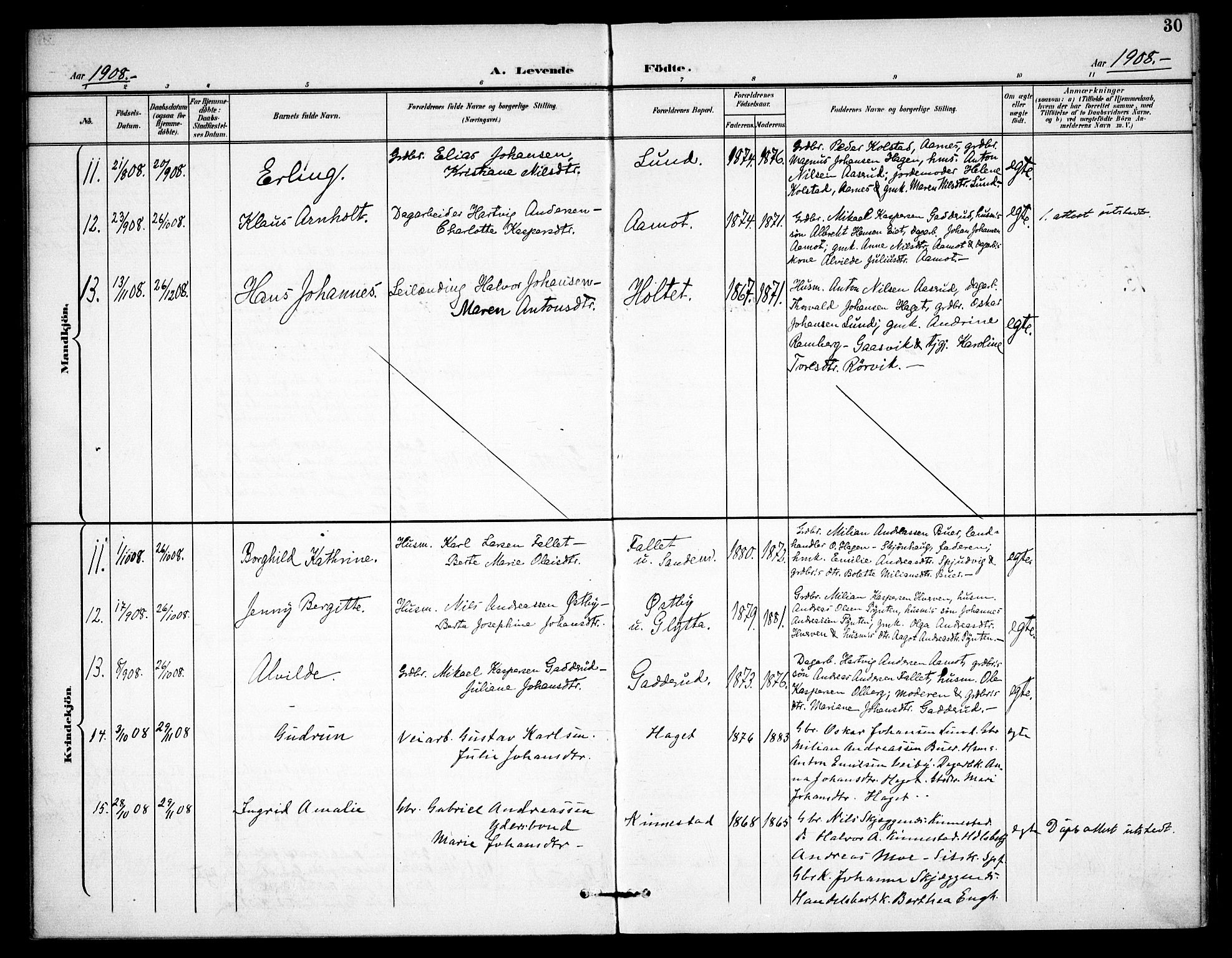 Høland prestekontor Kirkebøker, AV/SAO-A-10346a/F/Fc/L0003: Parish register (official) no. III 3, 1897-1911, p. 30