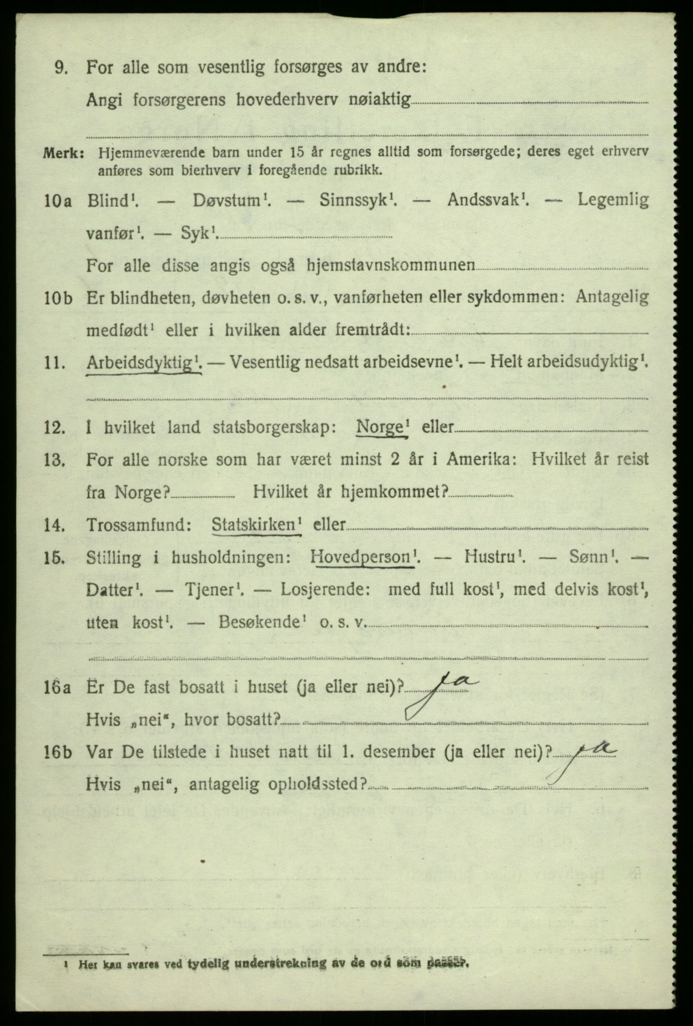 SAB, 1920 census for Bruvik, 1920, p. 1121