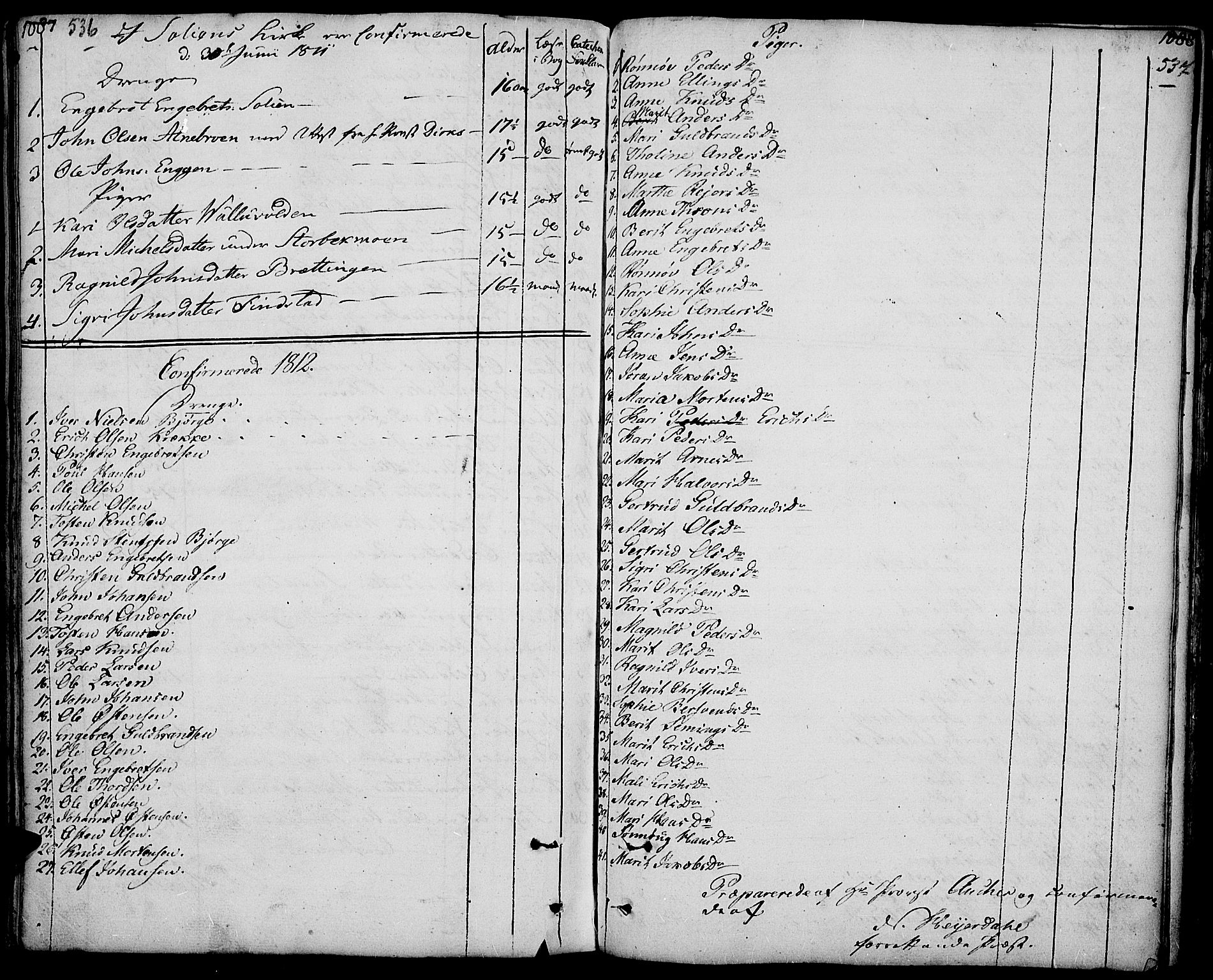 Ringebu prestekontor, AV/SAH-PREST-082/H/Ha/Haa/L0003: Parish register (official) no. 3, 1781-1820, p. 536-537