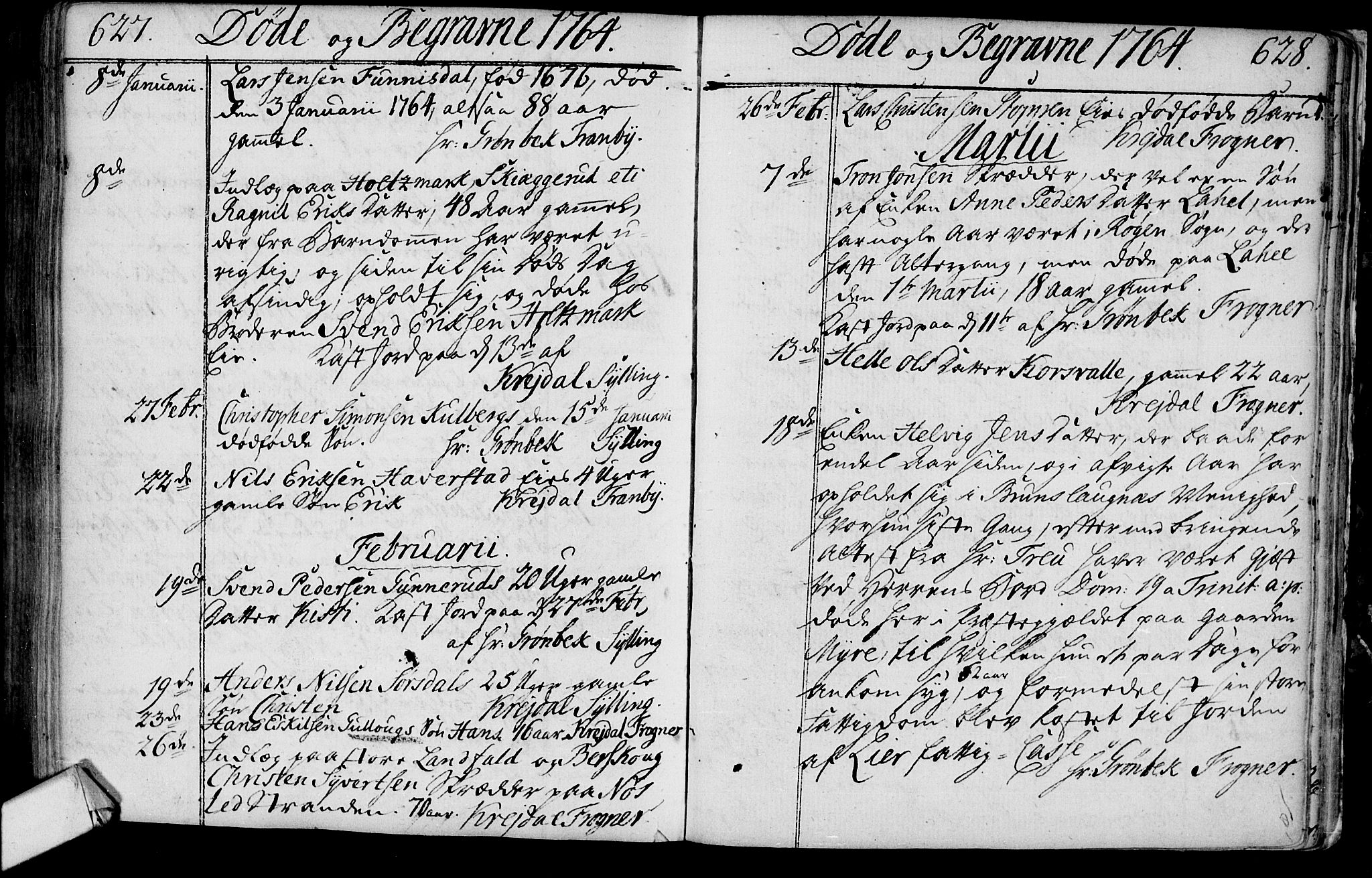 Lier kirkebøker, AV/SAKO-A-230/F/Fa/L0004: Parish register (official) no. I 4, 1749-1764, p. 627-628