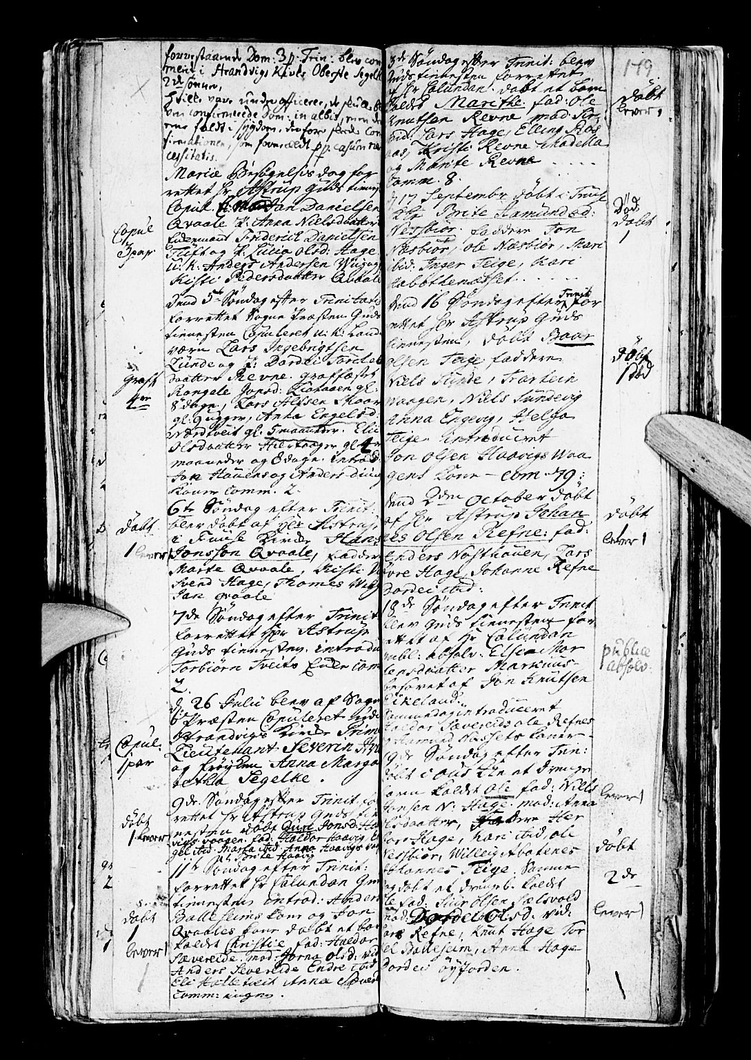Os sokneprestembete, SAB/A-99929: Parish register (official) no. A 5, 1669-1760, p. 149