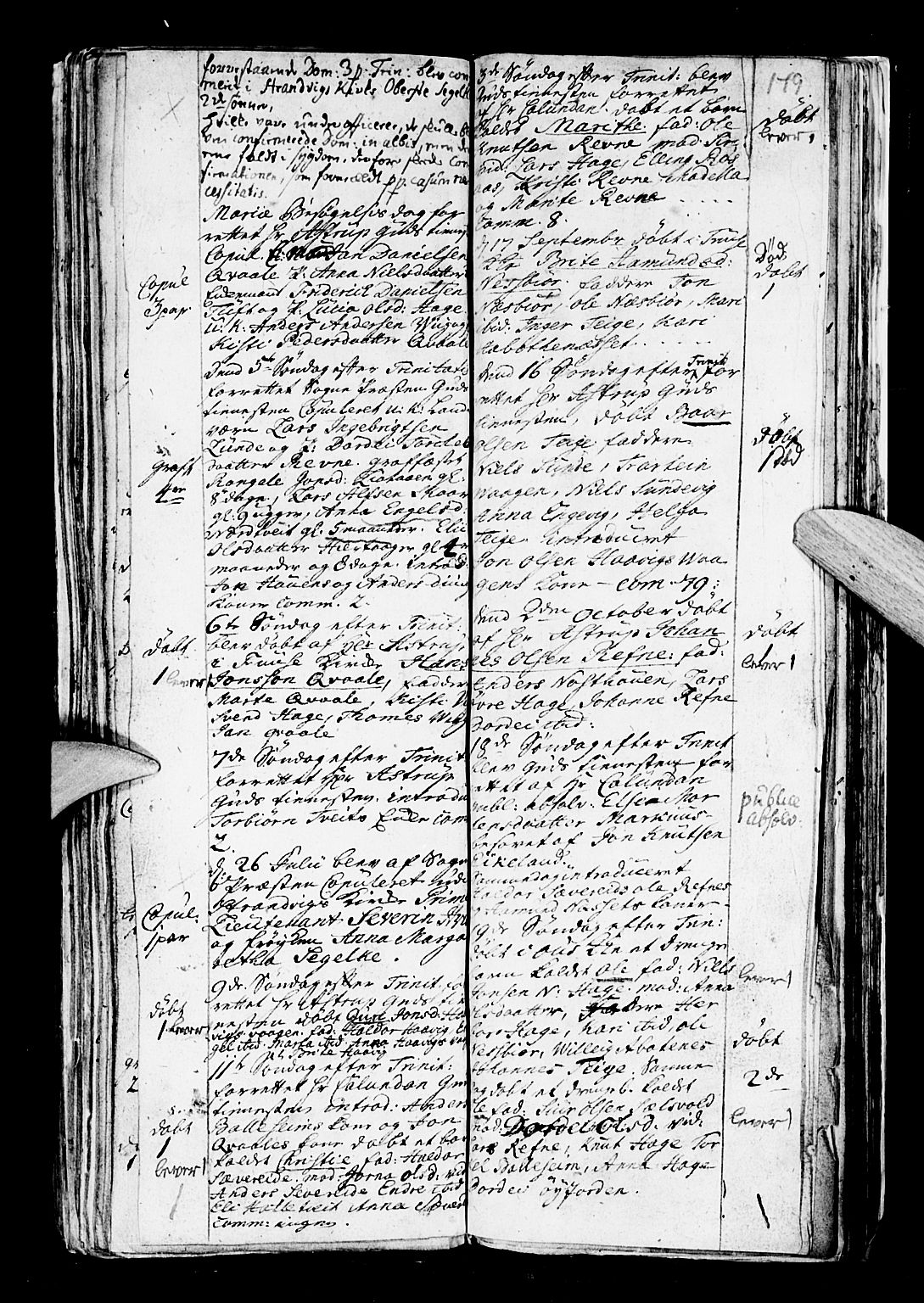 Os sokneprestembete, AV/SAB-A-99929: Parish register (official) no. A 5, 1669-1760, p. 149