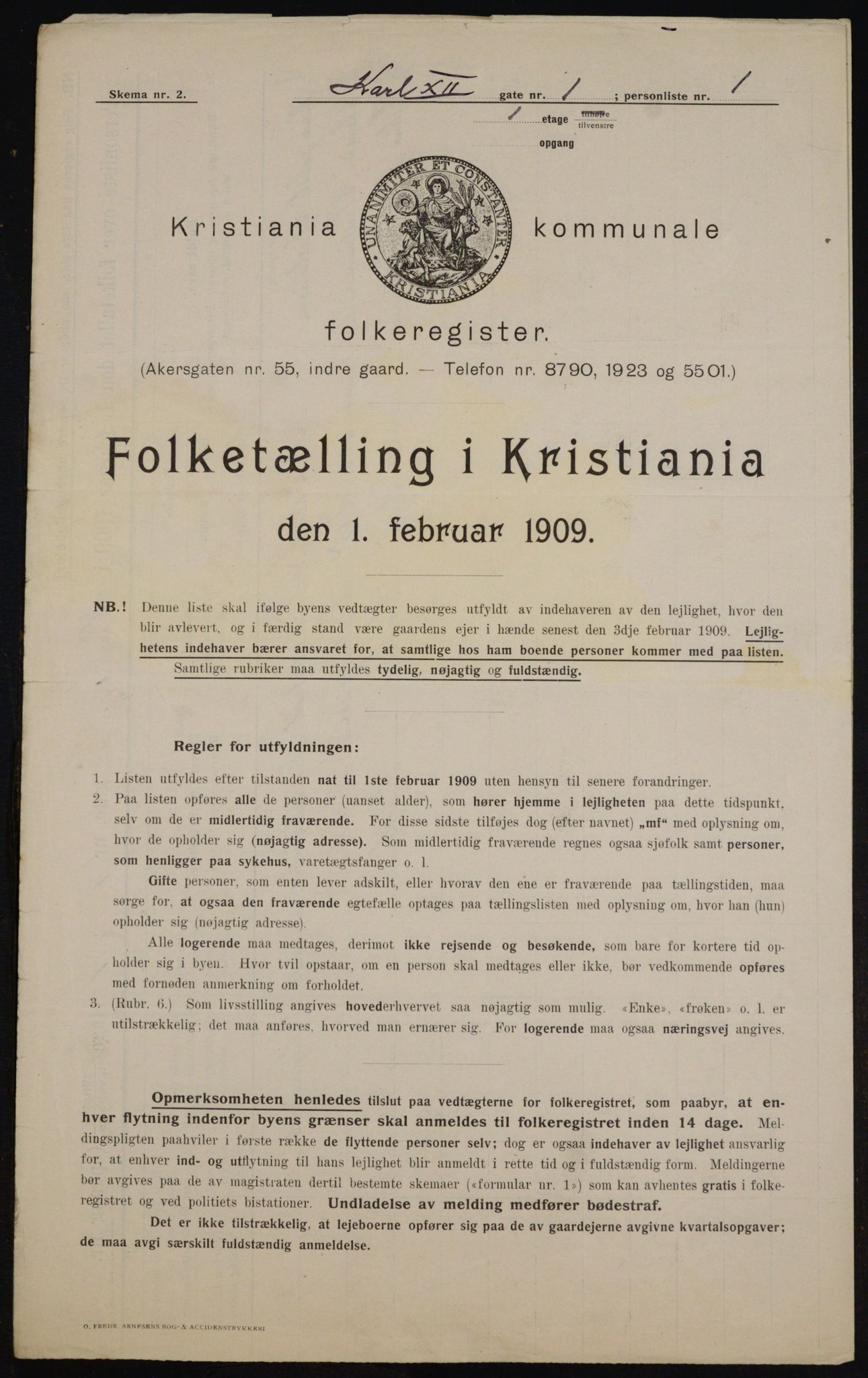 OBA, Municipal Census 1909 for Kristiania, 1909, p. 44073