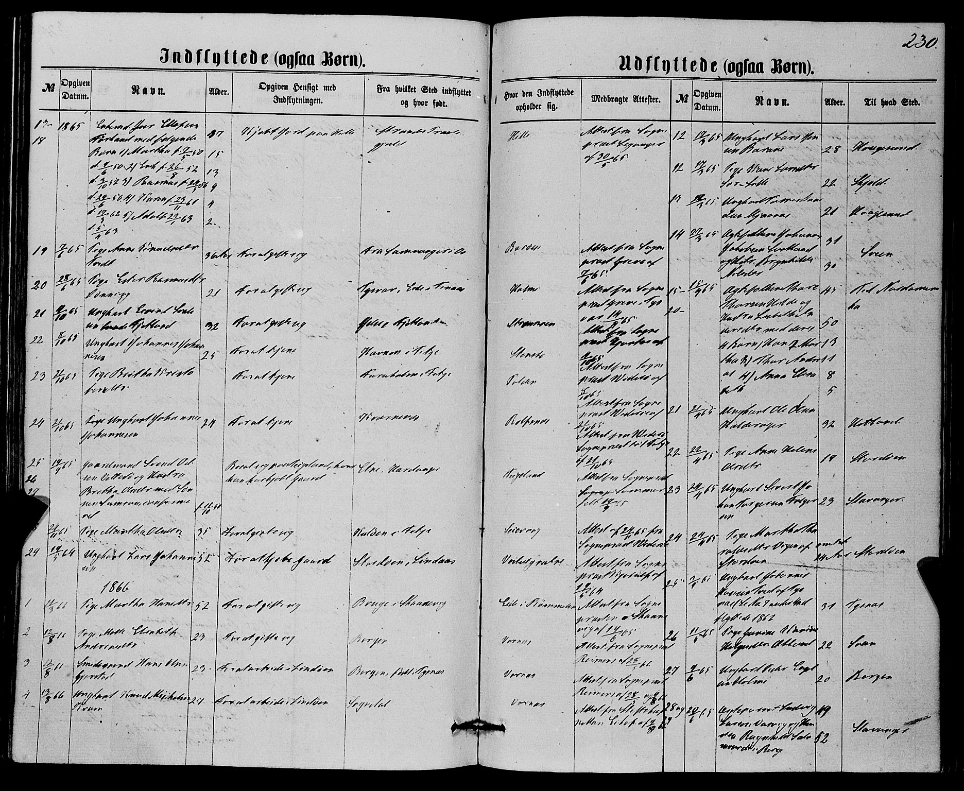 Finnås sokneprestembete, SAB/A-99925/H/Ha/Haa/Haaa/L0008: Parish register (official) no. A 8, 1863-1872, p. 230