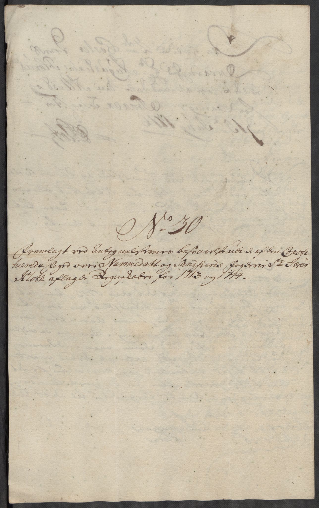 Rentekammeret inntil 1814, Reviderte regnskaper, Fogderegnskap, AV/RA-EA-4092/R24/L1590: Fogderegnskap Numedal og Sandsvær, 1714, p. 230