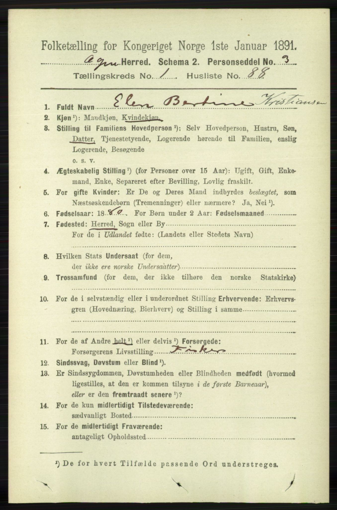 RA, 1891 census for 1117 Ogna, 1891, p. 622