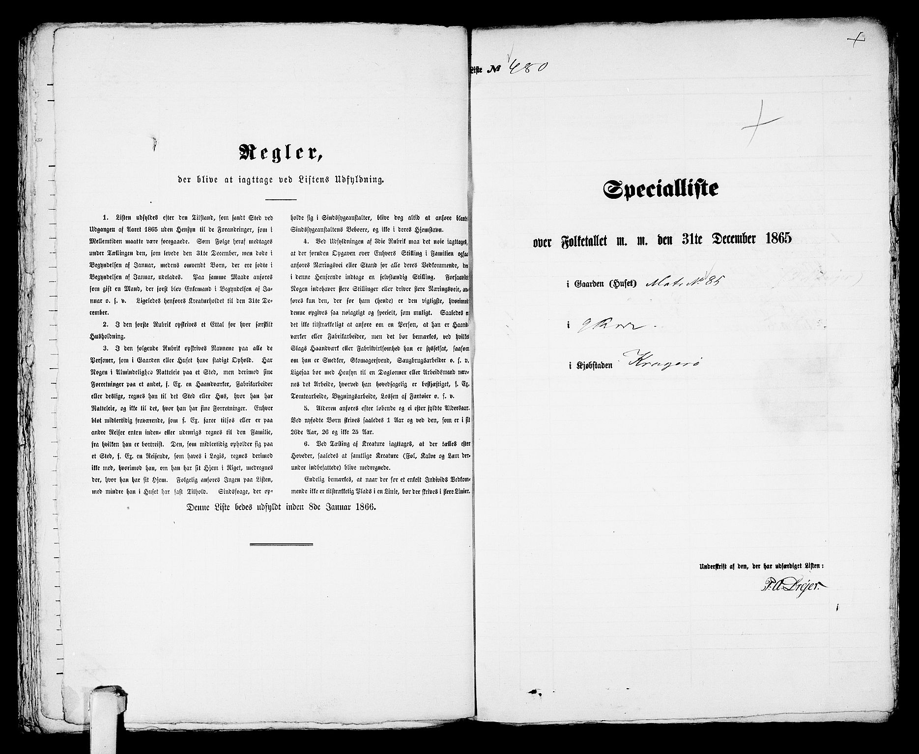 RA, 1865 census for Kragerø/Kragerø, 1865, p. 976