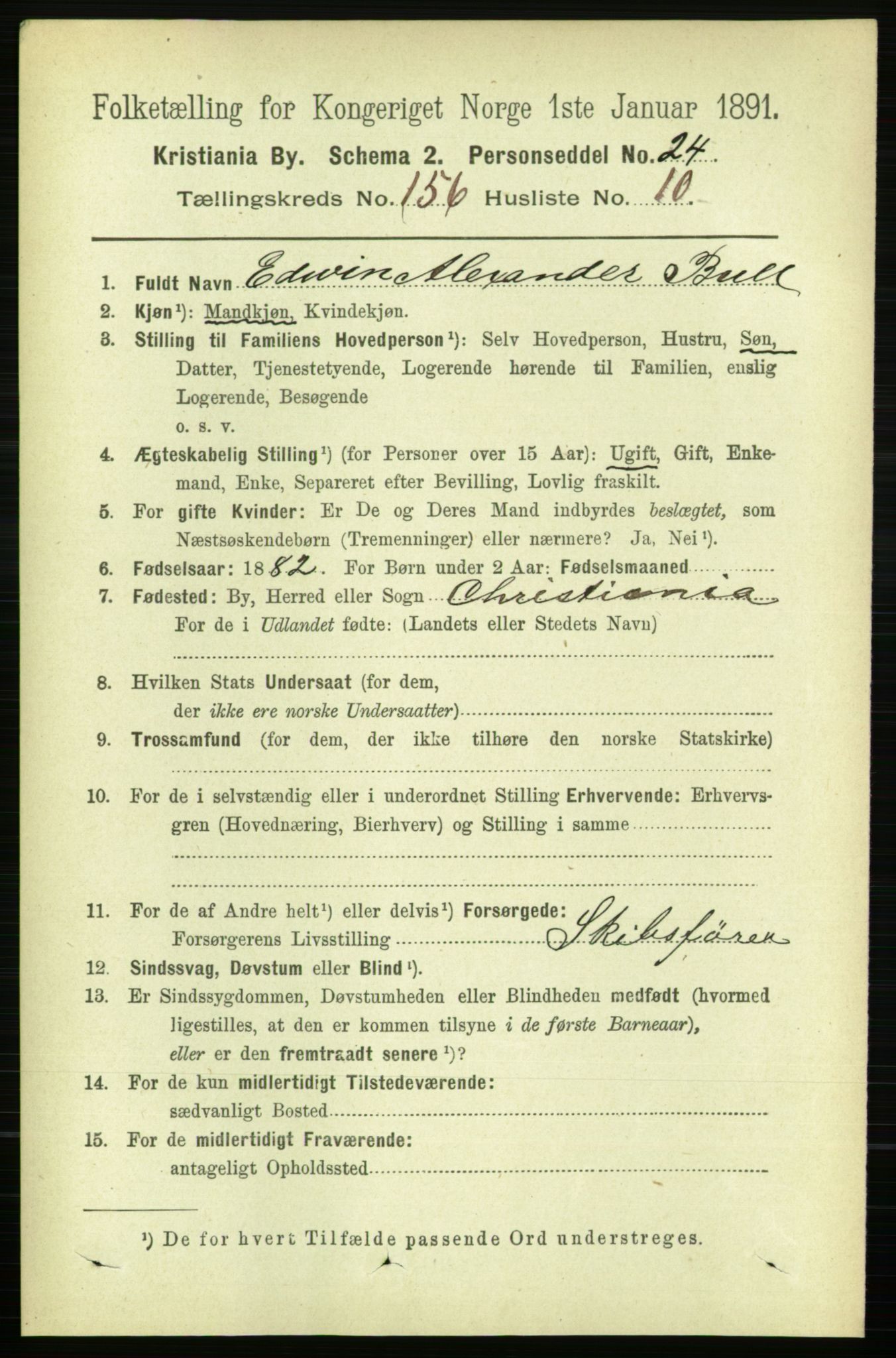 RA, 1891 census for 0301 Kristiania, 1891, p. 88837