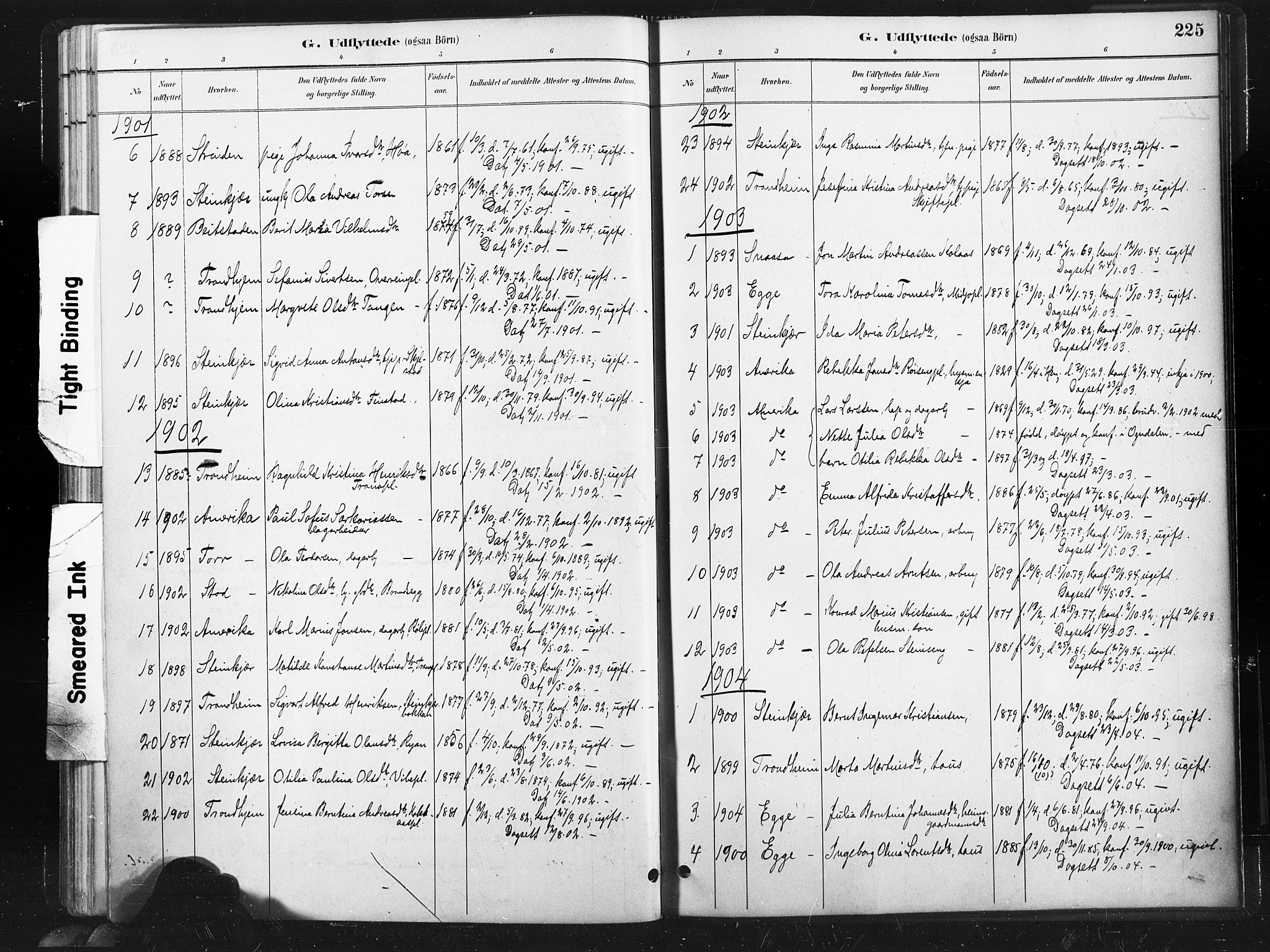 Ministerialprotokoller, klokkerbøker og fødselsregistre - Nord-Trøndelag, SAT/A-1458/736/L0361: Parish register (official) no. 736A01, 1884-1906, p. 225