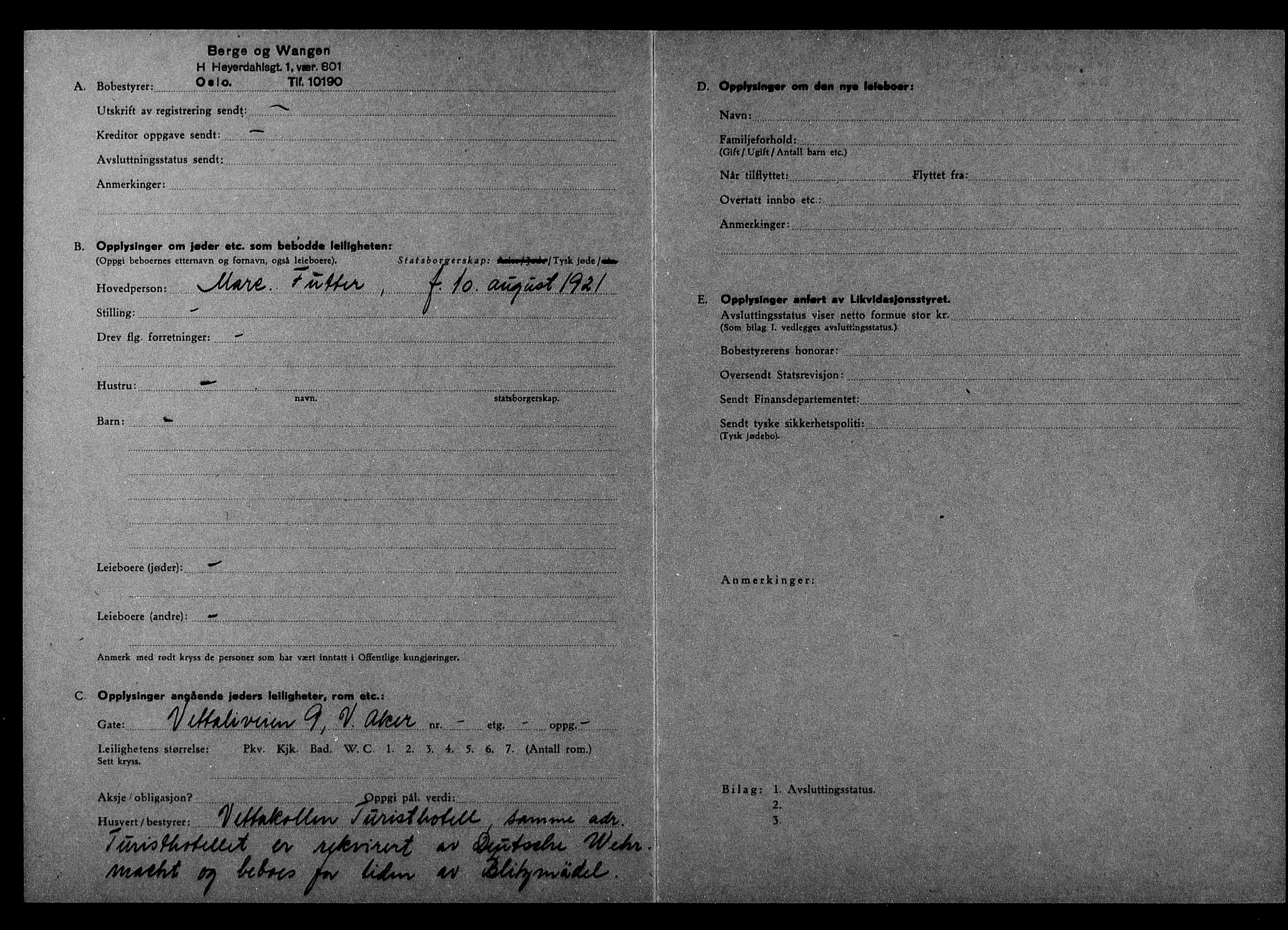 Justisdepartementet, Tilbakeføringskontoret for inndratte formuer, AV/RA-S-1564/H/Hc/Hcc/L0936: --, 1945-1947, p. 622