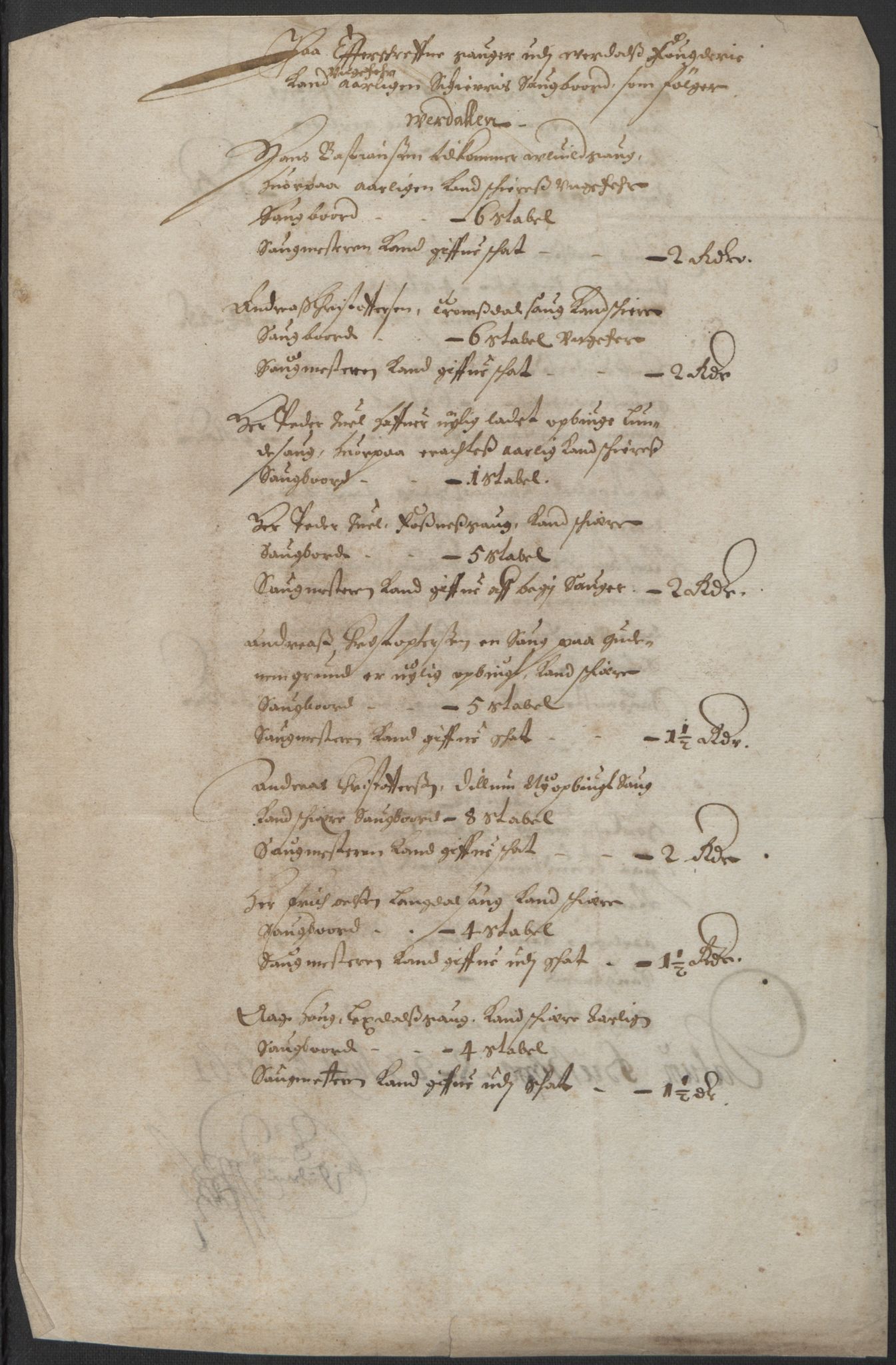 Rentekammeret inntil 1814, Realistisk ordnet avdeling, AV/RA-EA-4070/L/L0029/0004: Trondheim lagdømme: / Oppgave over sagene og skurden i Verdal prestegjeld, 1661