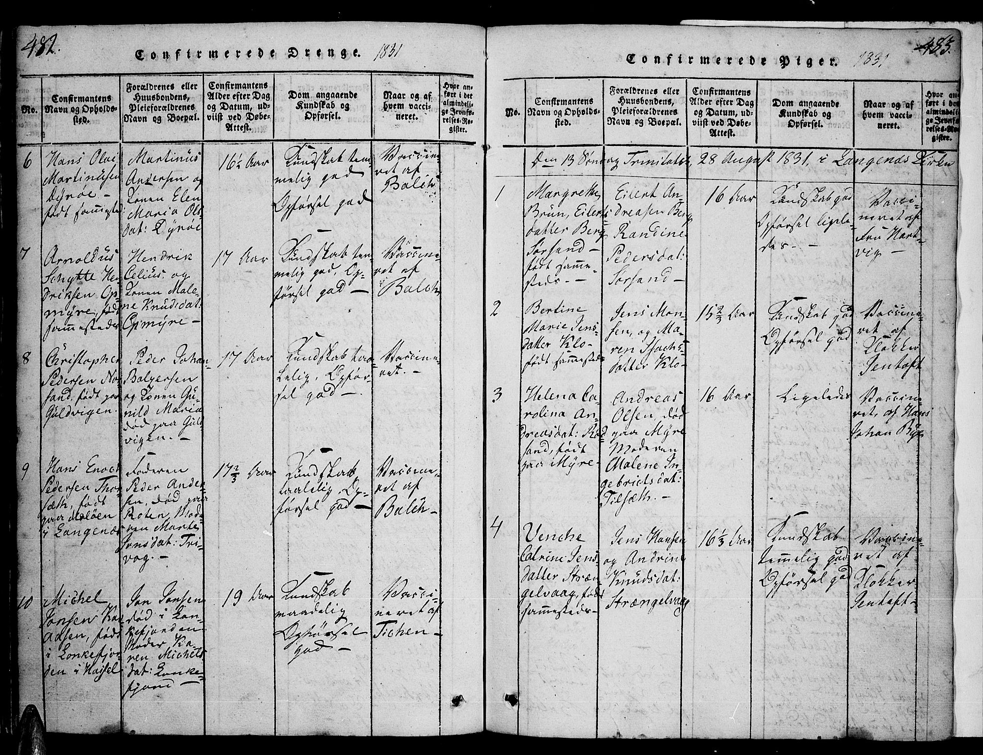 Ministerialprotokoller, klokkerbøker og fødselsregistre - Nordland, AV/SAT-A-1459/893/L1331: Parish register (official) no. 893A04, 1820-1840, p. 482-483
