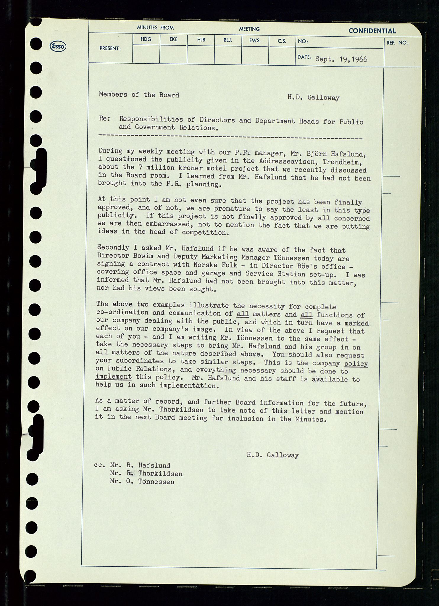 Pa 0982 - Esso Norge A/S, AV/SAST-A-100448/A/Aa/L0002/0002: Den administrerende direksjon Board minutes (styrereferater) / Den administrerende direksjon Board minutes (styrereferater), 1966, p. 120