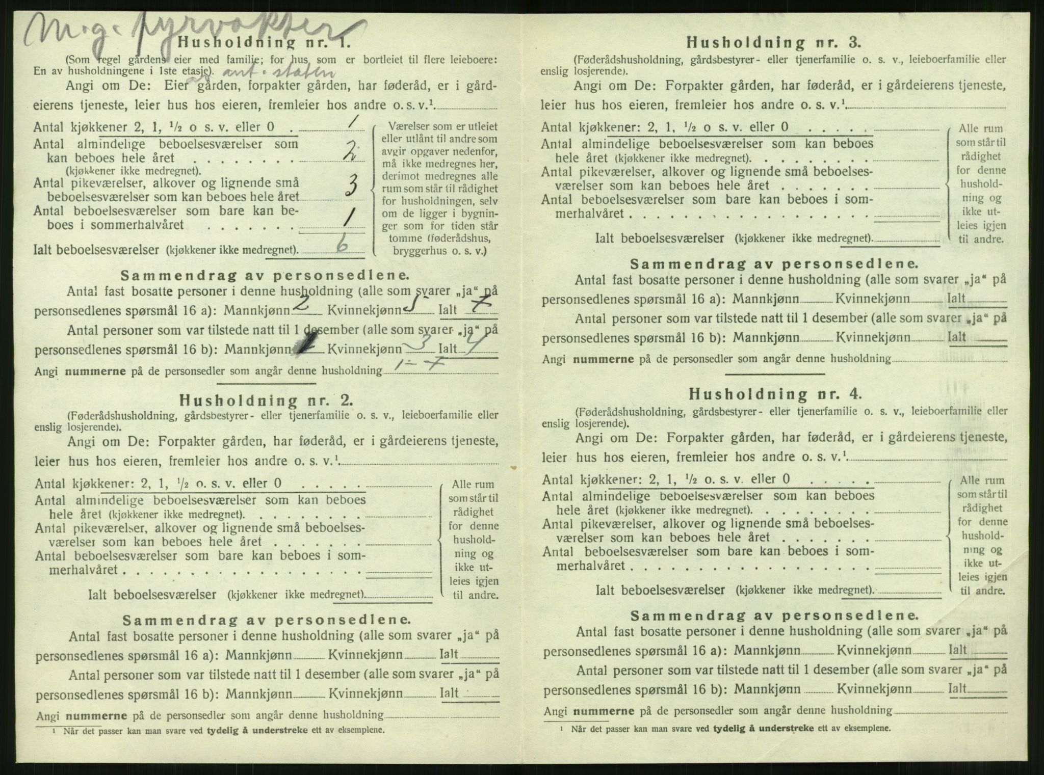 SAT, 1920 census for Tjøtta, 1920, p. 444