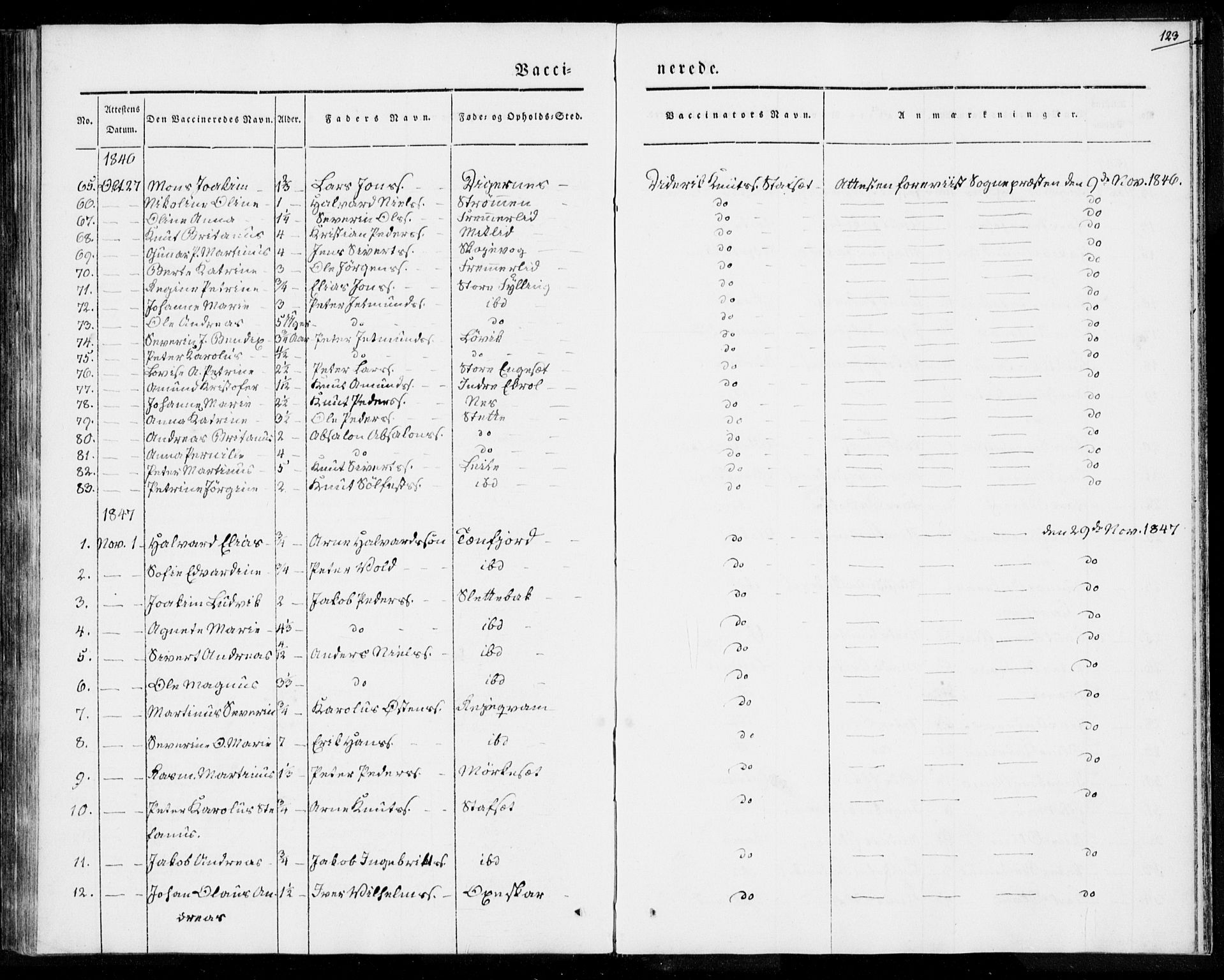 Ministerialprotokoller, klokkerbøker og fødselsregistre - Møre og Romsdal, AV/SAT-A-1454/524/L0352: Parish register (official) no. 524A04, 1838-1847, p. 123