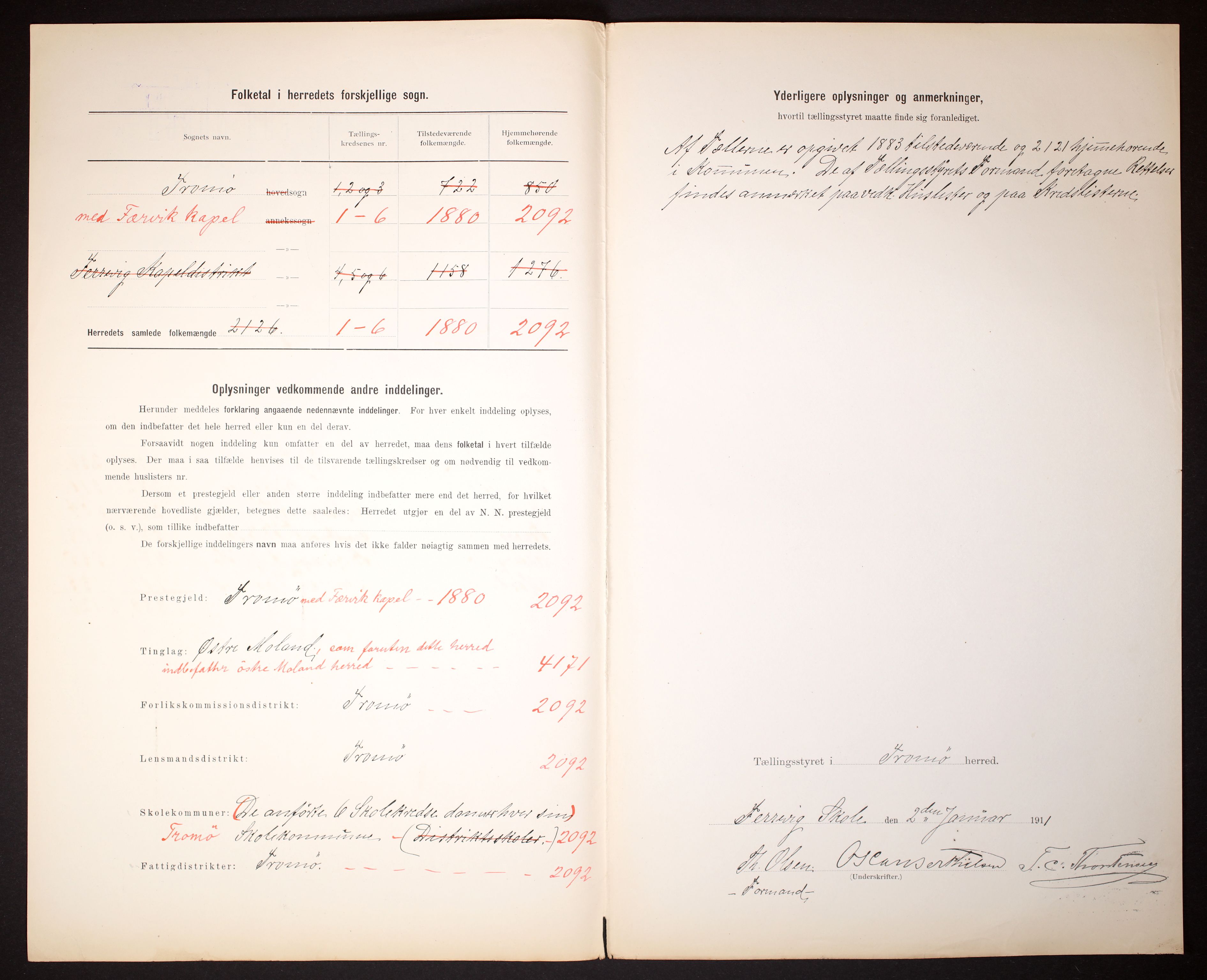 RA, 1910 census for Tromøy, 1910, p. 3