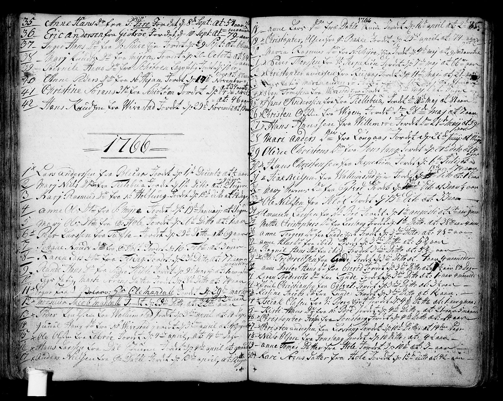 Ramnes kirkebøker, AV/SAKO-A-314/F/Fa/L0001: Parish register (official) no. I 1, 1732-1774, p. 85