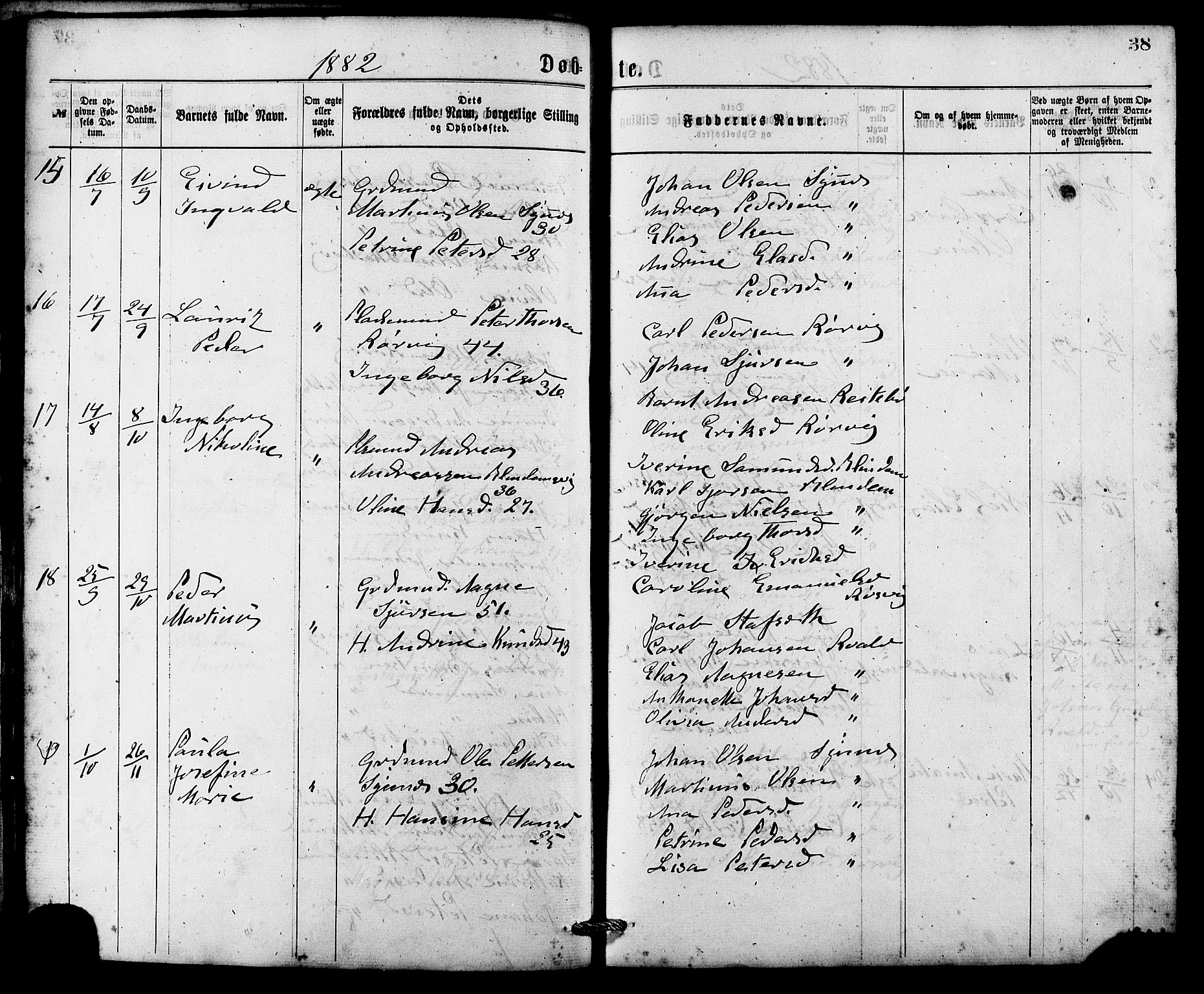 Ministerialprotokoller, klokkerbøker og fødselsregistre - Møre og Romsdal, AV/SAT-A-1454/537/L0519: Parish register (official) no. 537A03, 1876-1889, p. 38