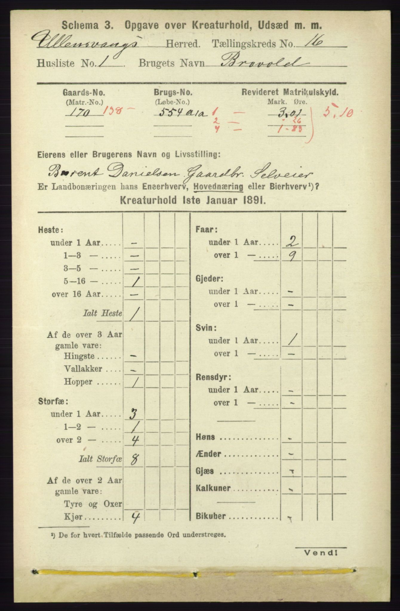 RA, 1891 census for 1230 Ullensvang, 1891, p. 8514