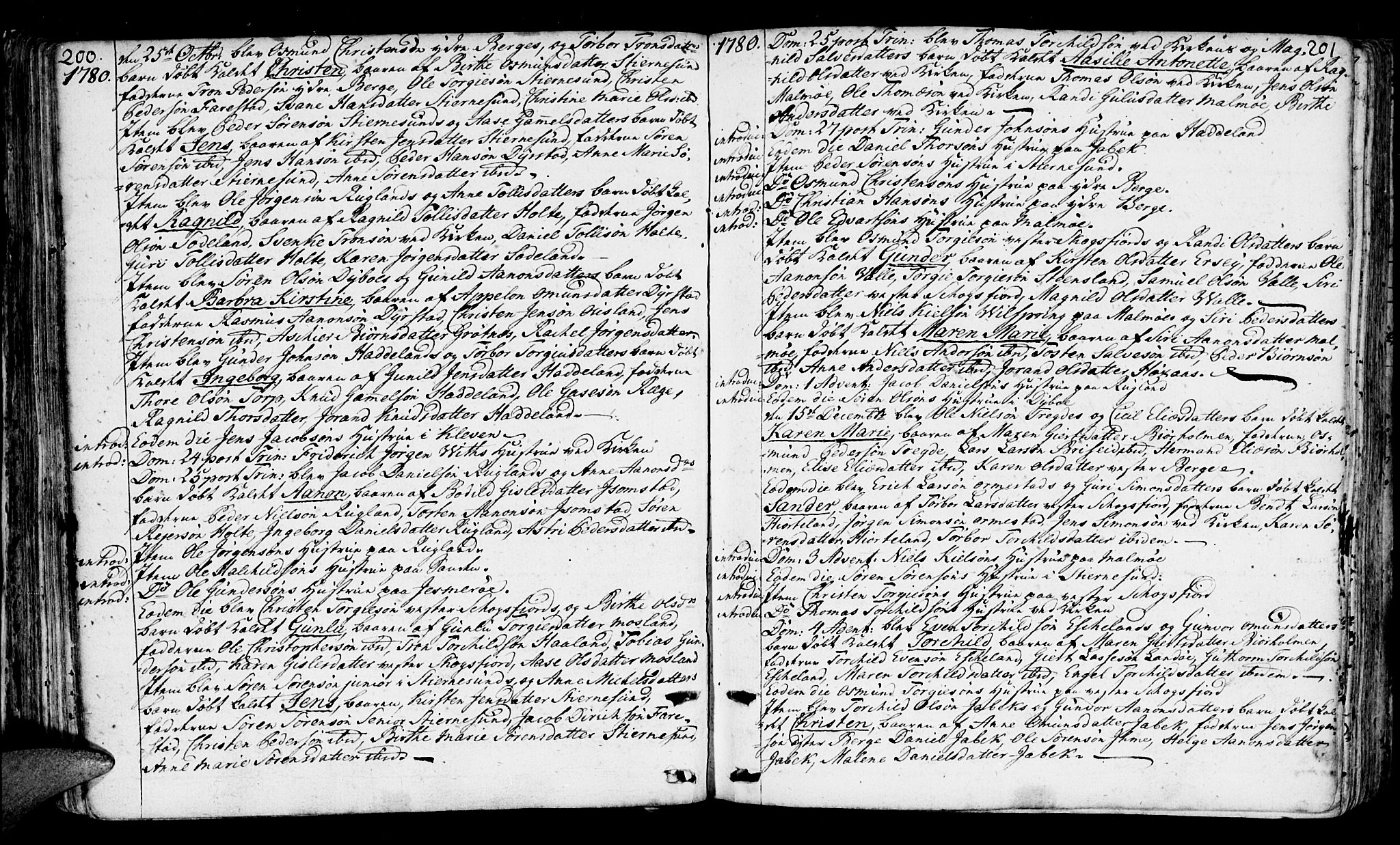 Mandal sokneprestkontor, AV/SAK-1111-0030/F/Fa/Faa/L0003: Parish register (official) no. A 3, 1748-1794, p. 200-201