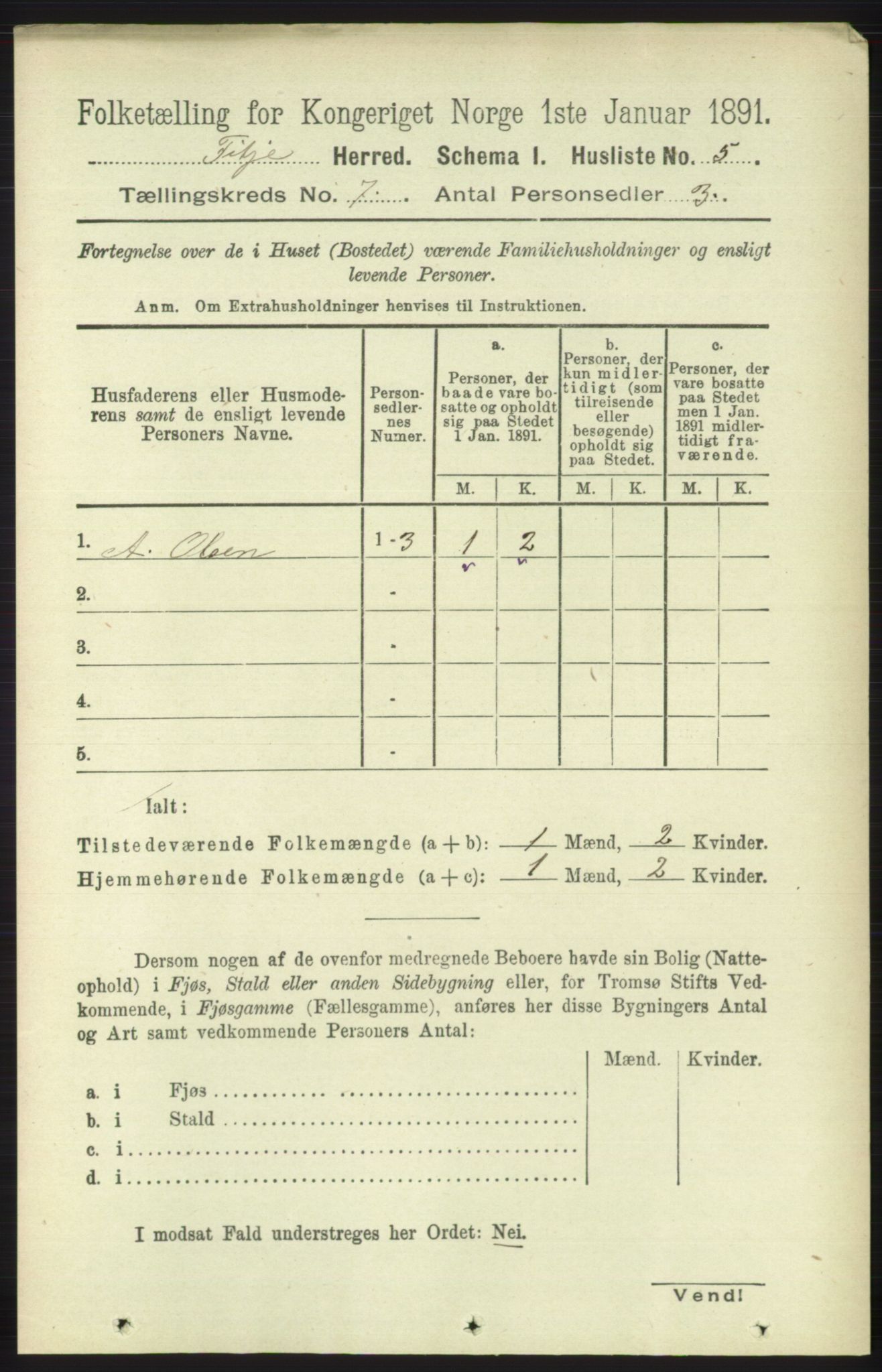 RA, 1891 census for 1222 Fitjar, 1891, p. 2750