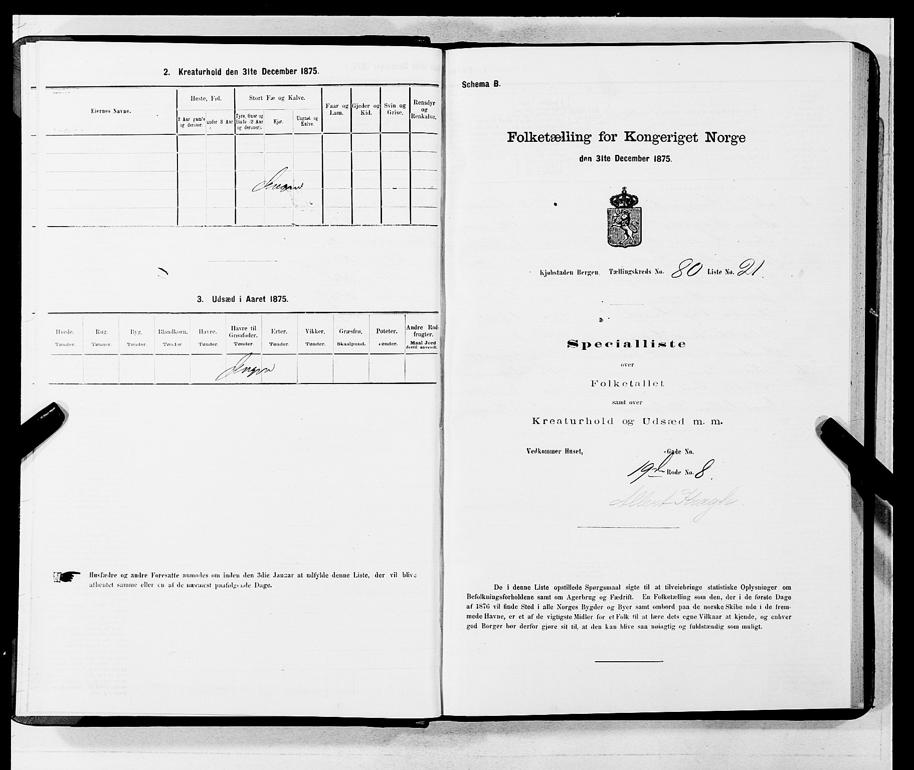 SAB, 1875 census for 1301 Bergen, 1875, p. 4330