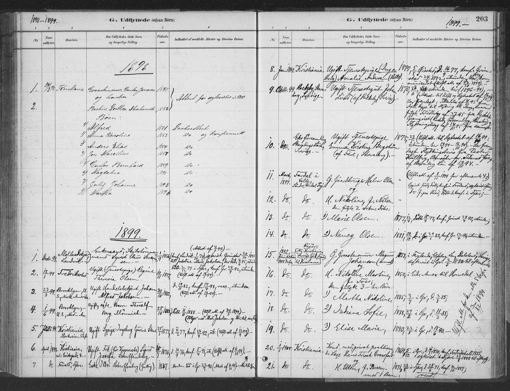 Grimstad sokneprestkontor, SAK/1111-0017/F/Fa/L0004: Parish register (official) no. A 3, 1882-1910, p. 203