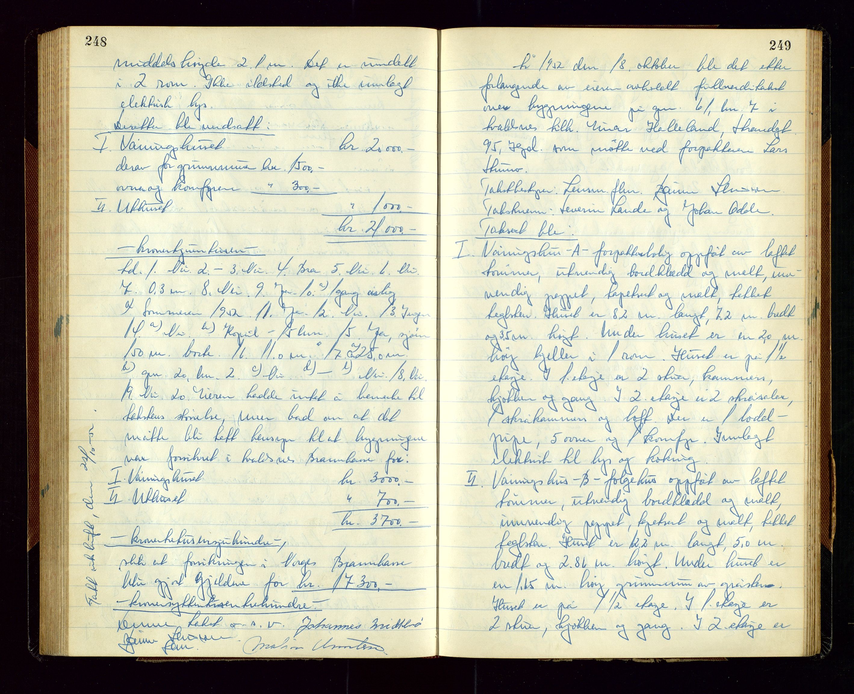Avaldsnes lensmannskontor, AV/SAST-A-100286/Goa/L0003: "Branntakstprotokoll", 1949-1953, p. 248-249