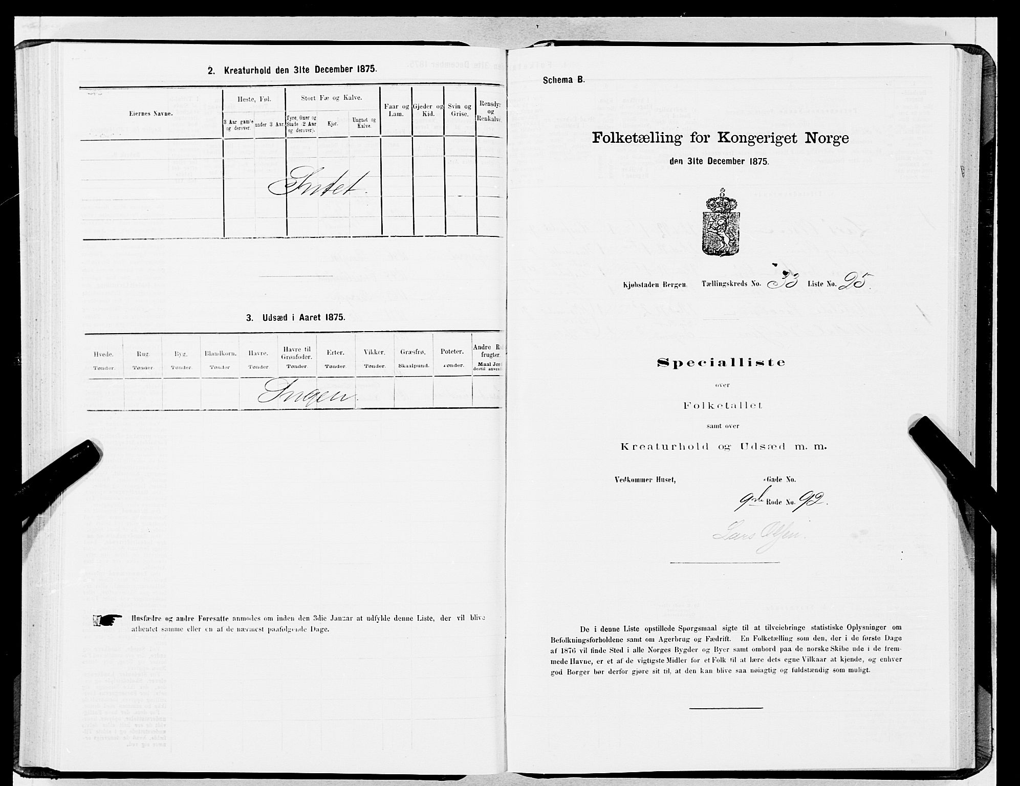 SAB, 1875 census for 1301 Bergen, 1875, p. 1722