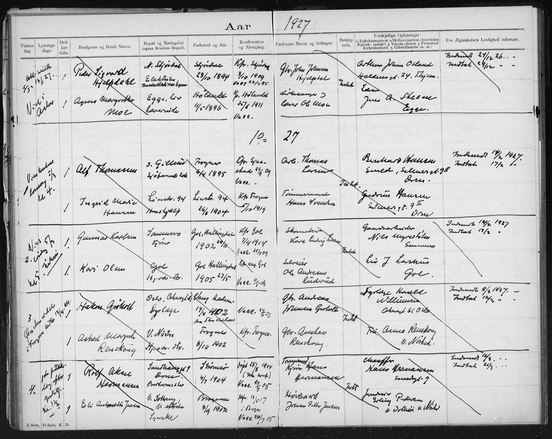 Lier kirkebøker, AV/SAKO-A-230/H/Ha/L0001: Banns register no. 1, 1900-1936