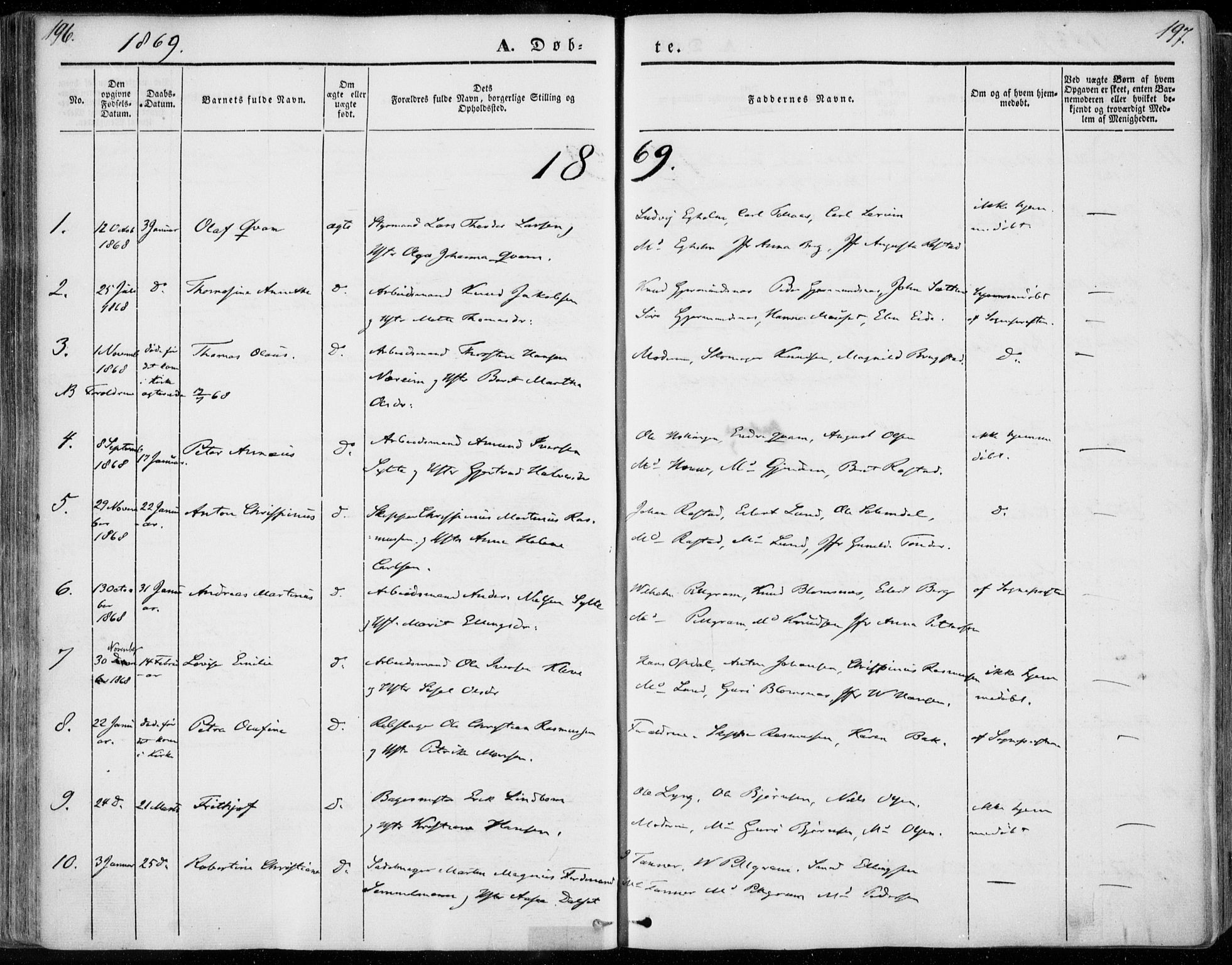 Ministerialprotokoller, klokkerbøker og fødselsregistre - Møre og Romsdal, SAT/A-1454/558/L0689: Parish register (official) no. 558A03, 1843-1872, p. 196-197