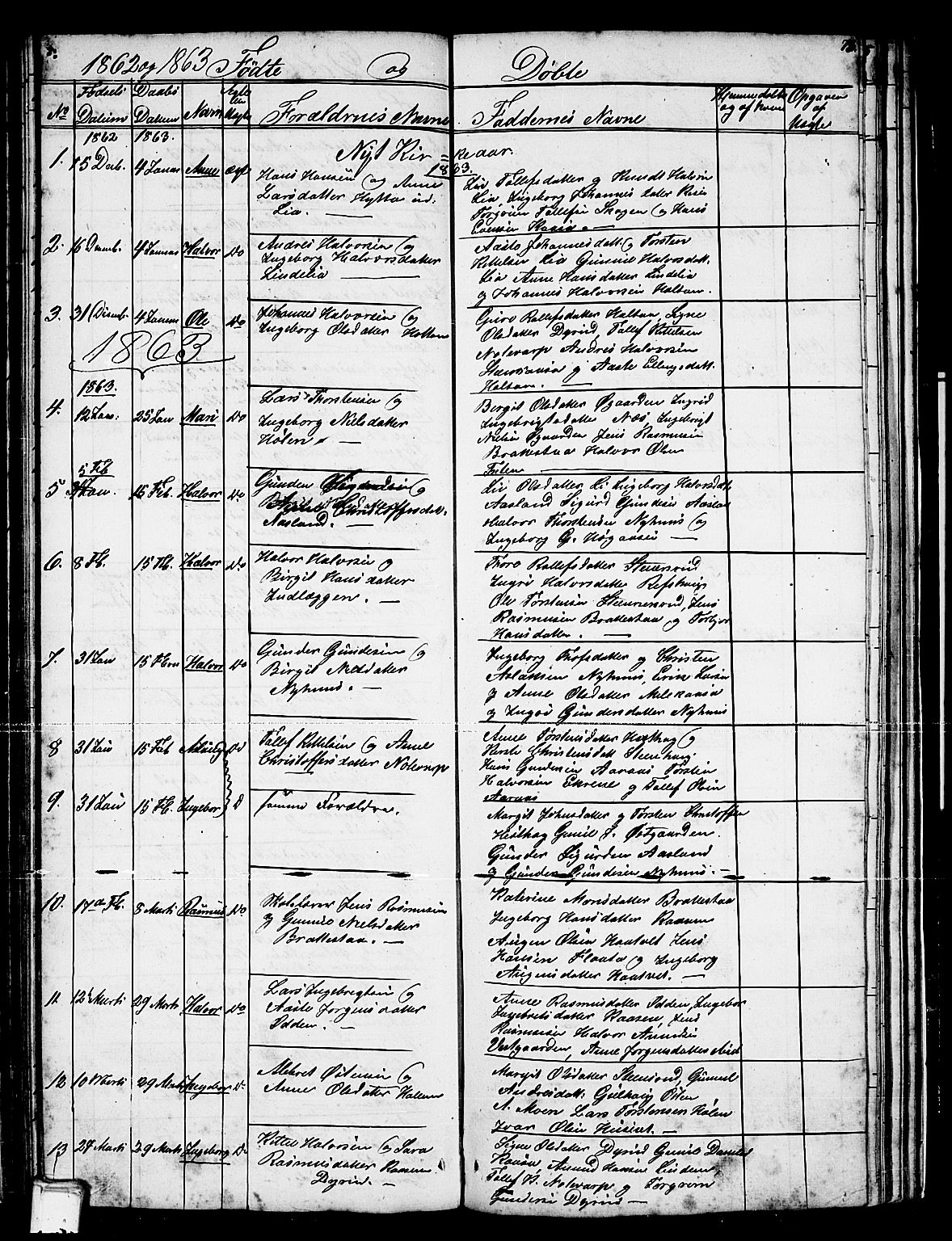 Sauherad kirkebøker, SAKO/A-298/G/Gb/L0001: Parish register (copy) no. II 1, 1845-1865, p. 73