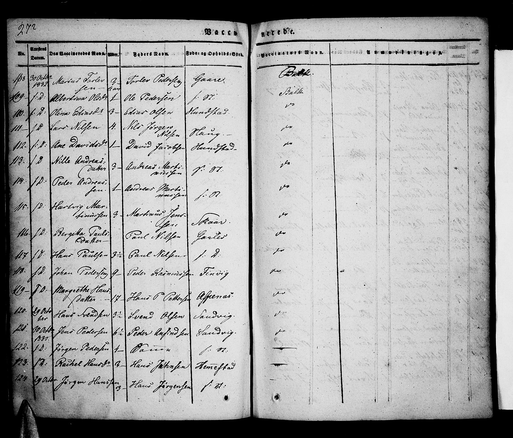 Kvæfjord sokneprestkontor, AV/SATØ-S-1323/G/Ga/Gaa/L0003kirke: Parish register (official) no. 3, 1830-1857, p. 272