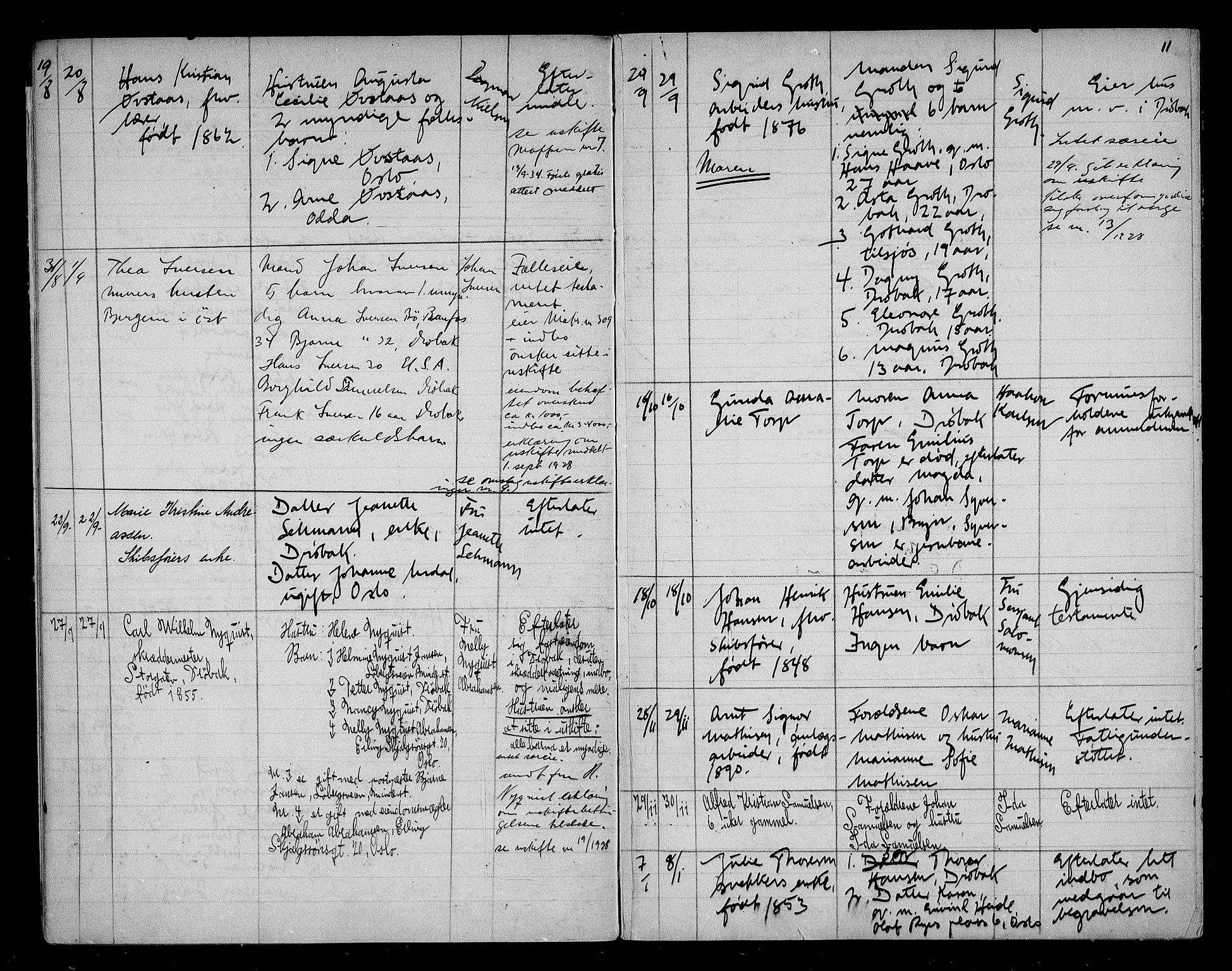 Drøbak byfogd, AV/SAO-A-10144/H/Ha/L0002: Dødsanmeldelsesprotokoll, 1926-1934, p. 10b-11a