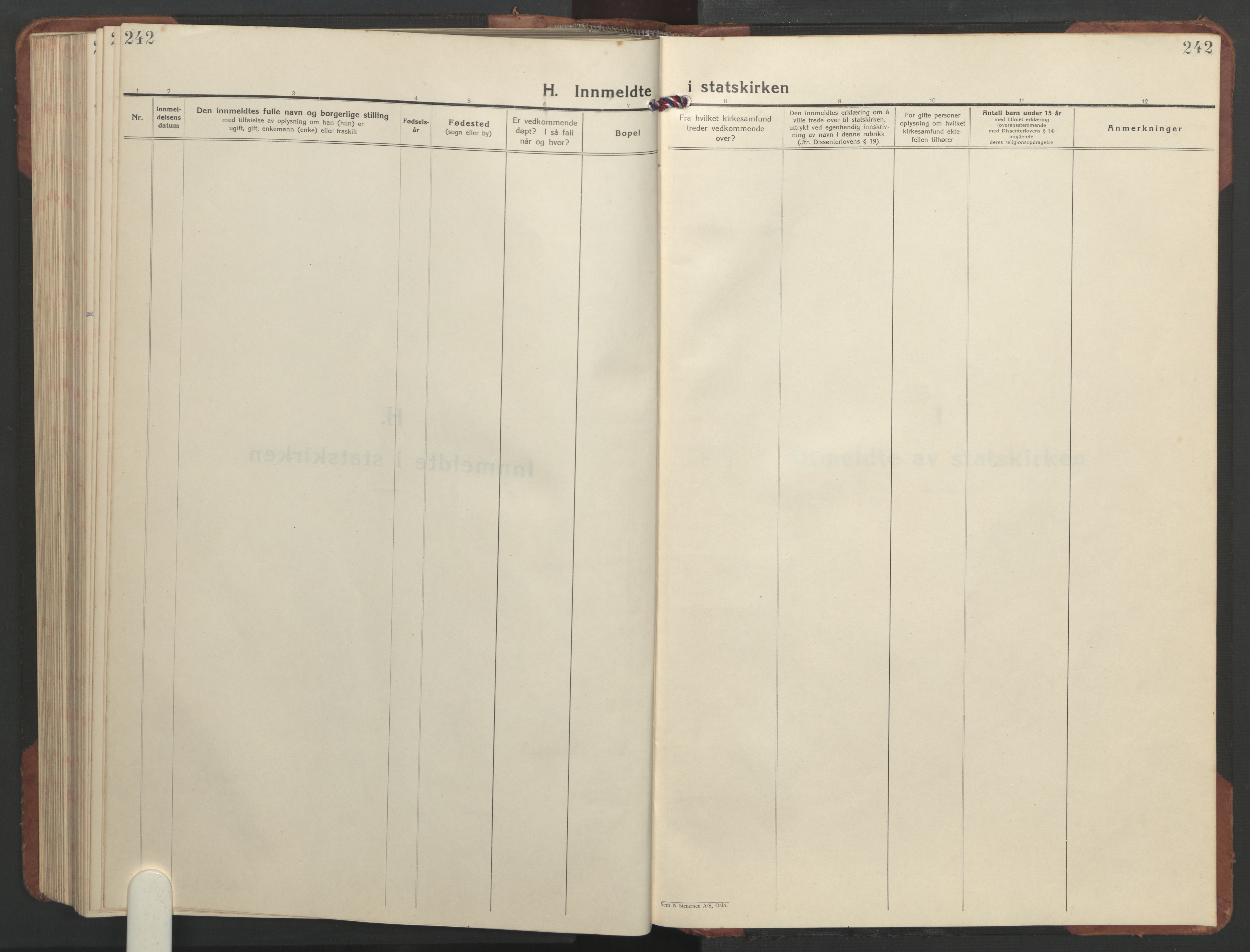 Ministerialprotokoller, klokkerbøker og fødselsregistre - Sør-Trøndelag, AV/SAT-A-1456/637/L0564: Parish register (copy) no. 637C05, 1928-1968, p. 242