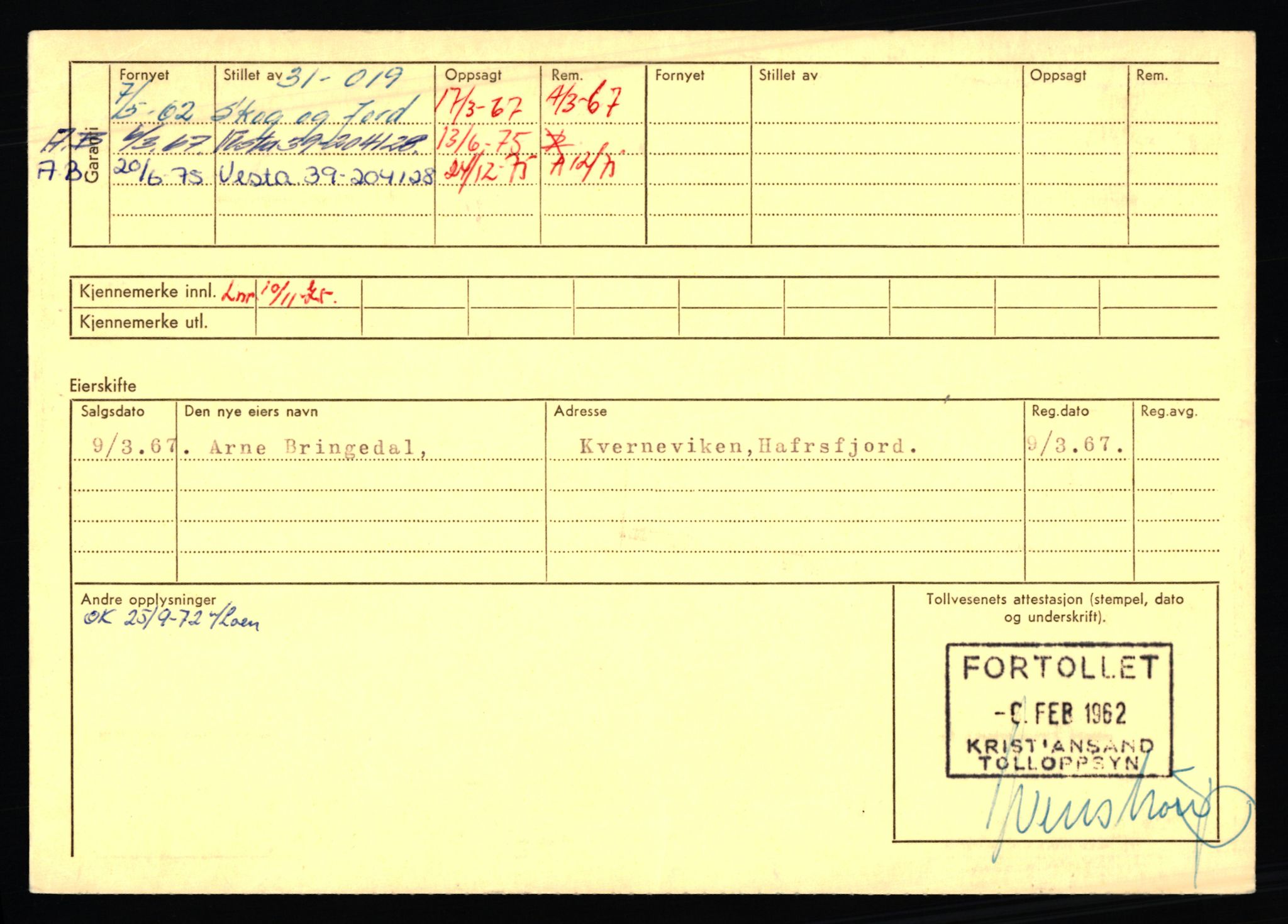 Stavanger trafikkstasjon, AV/SAST-A-101942/0/F/L0002: L-350 - L-699, 1930-1971, p. 134