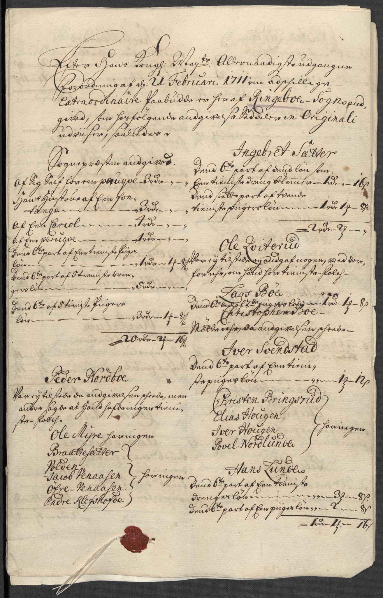 Rentekammeret inntil 1814, Reviderte regnskaper, Fogderegnskap, AV/RA-EA-4092/R17/L1180: Fogderegnskap Gudbrandsdal, 1711, p. 123