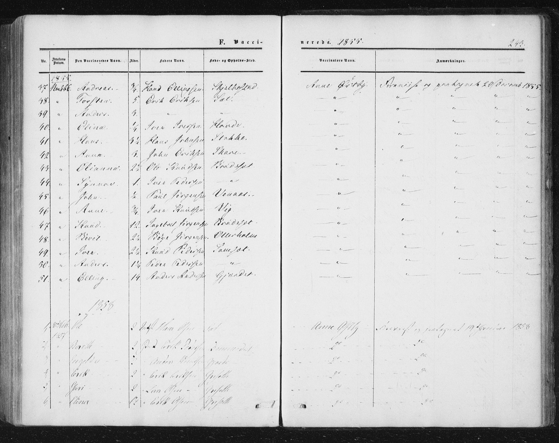 Ministerialprotokoller, klokkerbøker og fødselsregistre - Møre og Romsdal, AV/SAT-A-1454/543/L0562: Parish register (official) no. 543A02, 1854-1884, p. 243