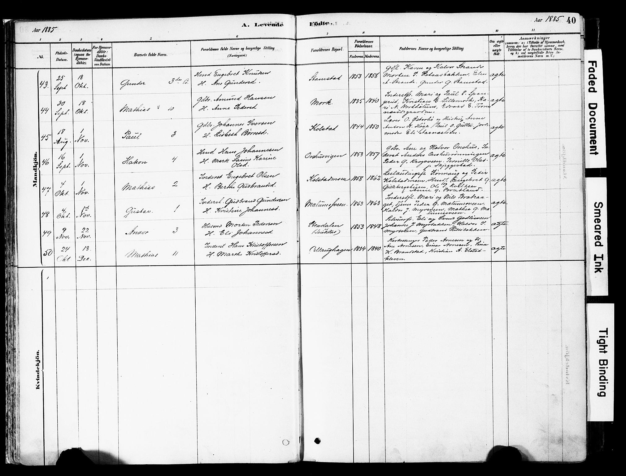 Ringebu prestekontor, AV/SAH-PREST-082/H/Ha/Haa/L0008: Parish register (official) no. 8, 1878-1898, p. 40